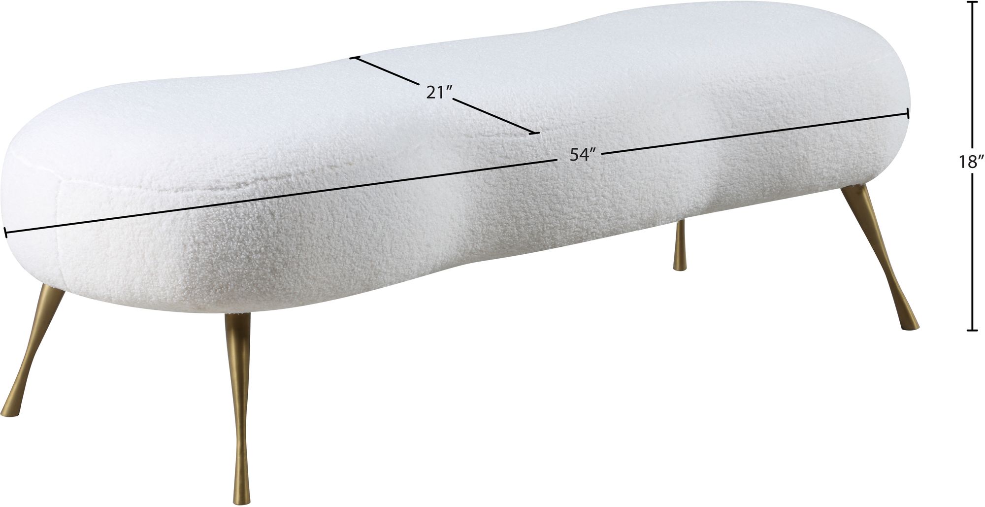 Nube Faux Sheepskin Fur Bench