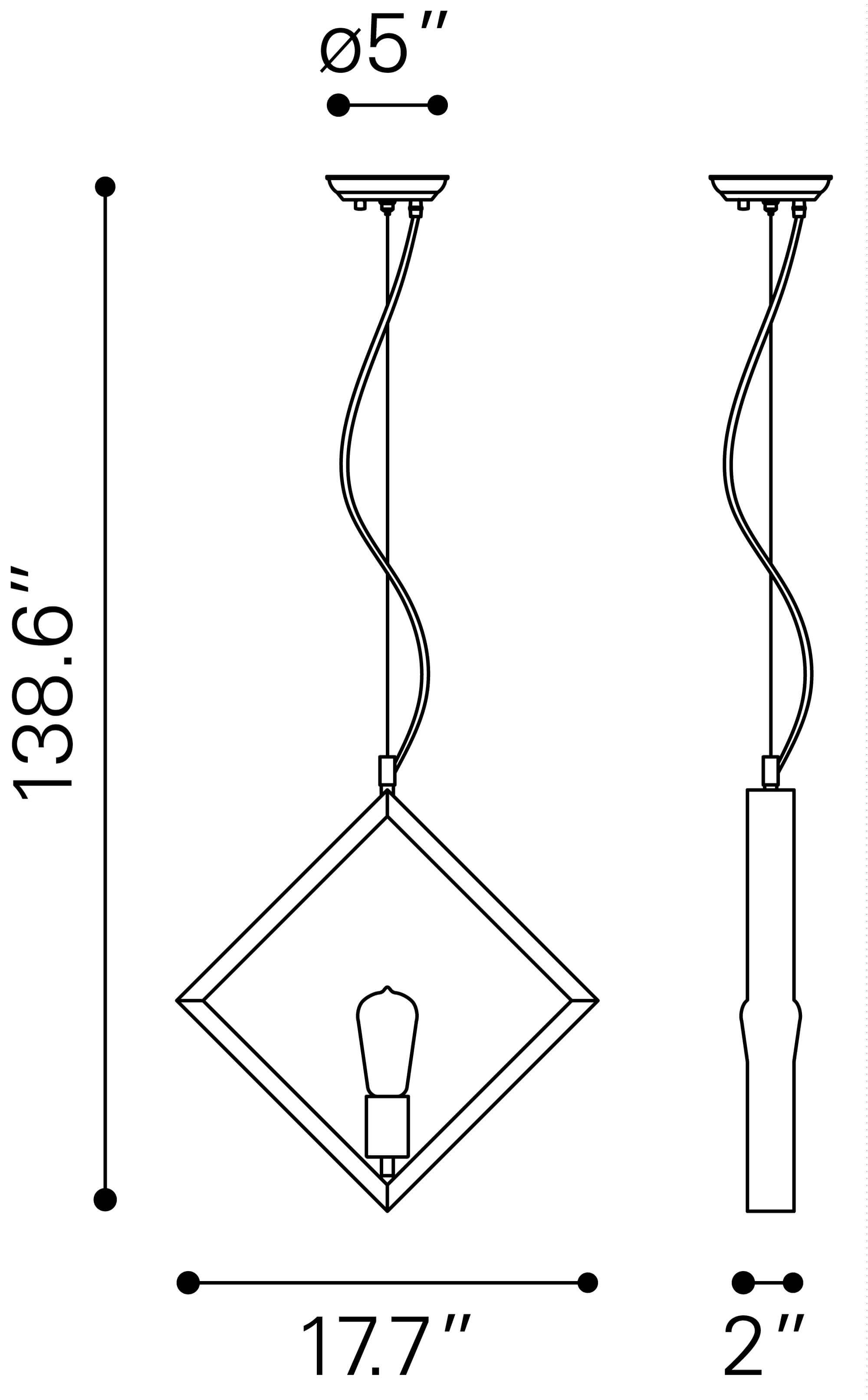 Rotorura Steel Ceiling Lamp