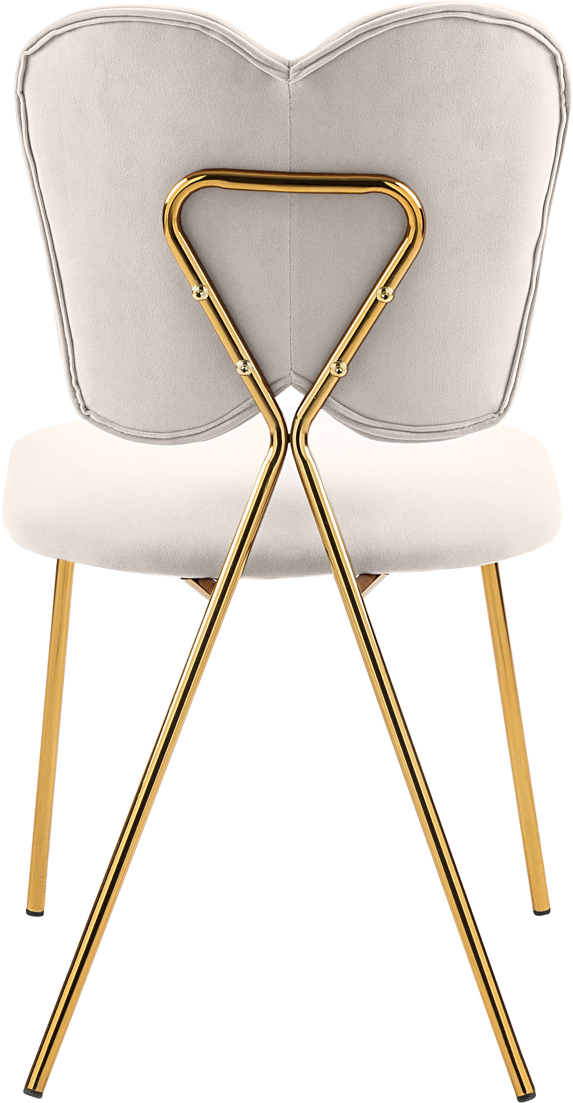 Angel Velvet Dining Chair with Gold Iron Legs