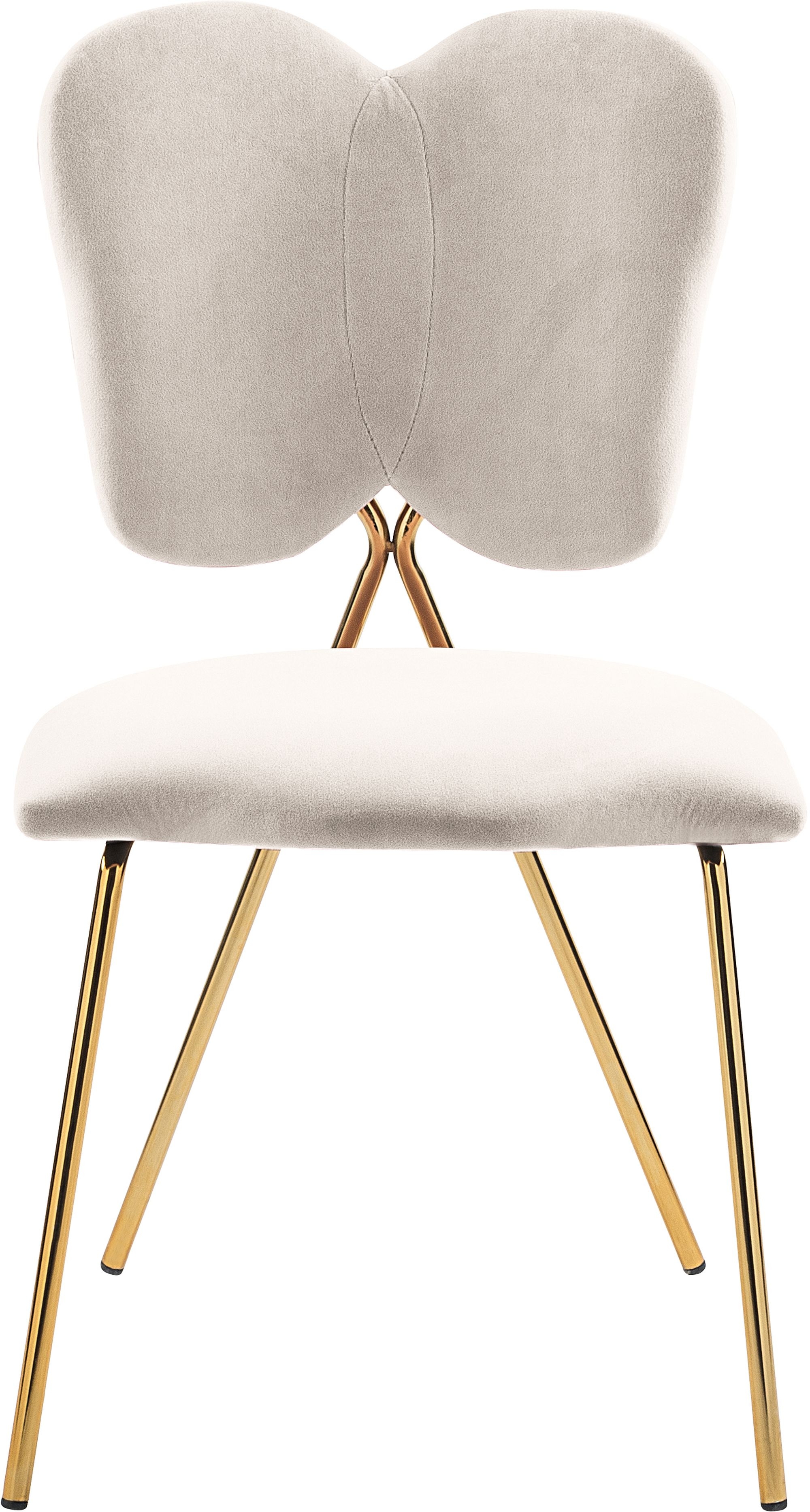 Angel Velvet Dining Chair with Gold Iron Legs