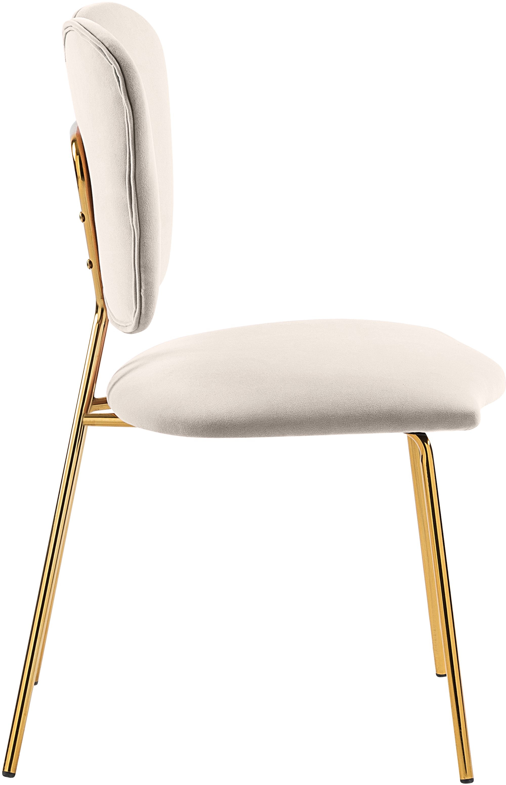 Angel Velvet Dining Chair with Gold Iron Legs