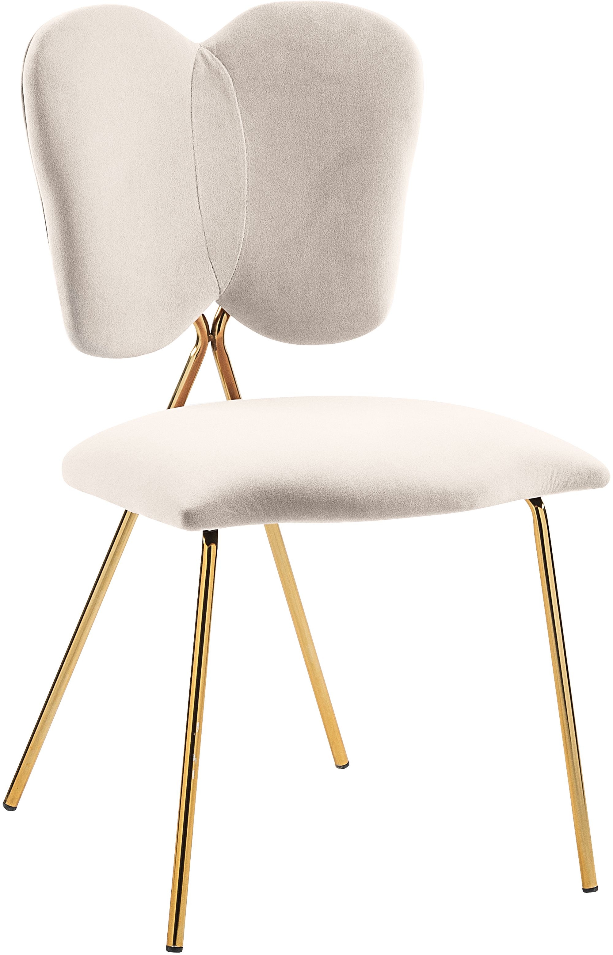 Angel Velvet Dining Chair with Gold Iron Legs