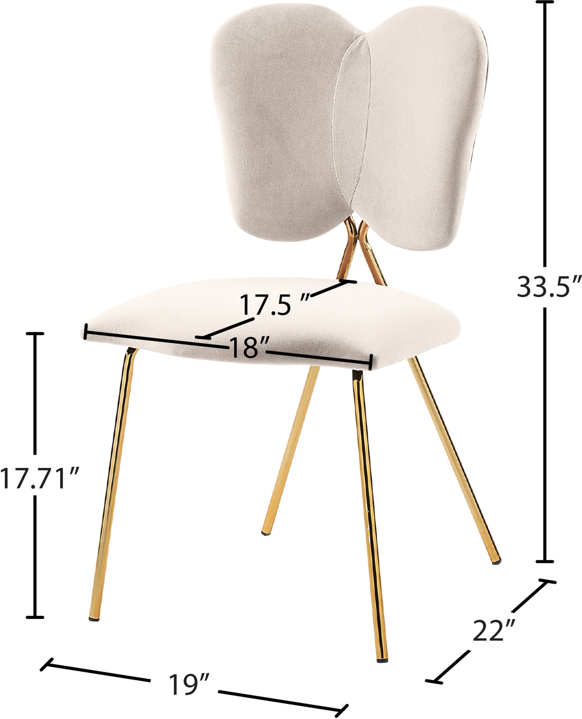 Angel Velvet Dining Chair with Gold Iron Legs