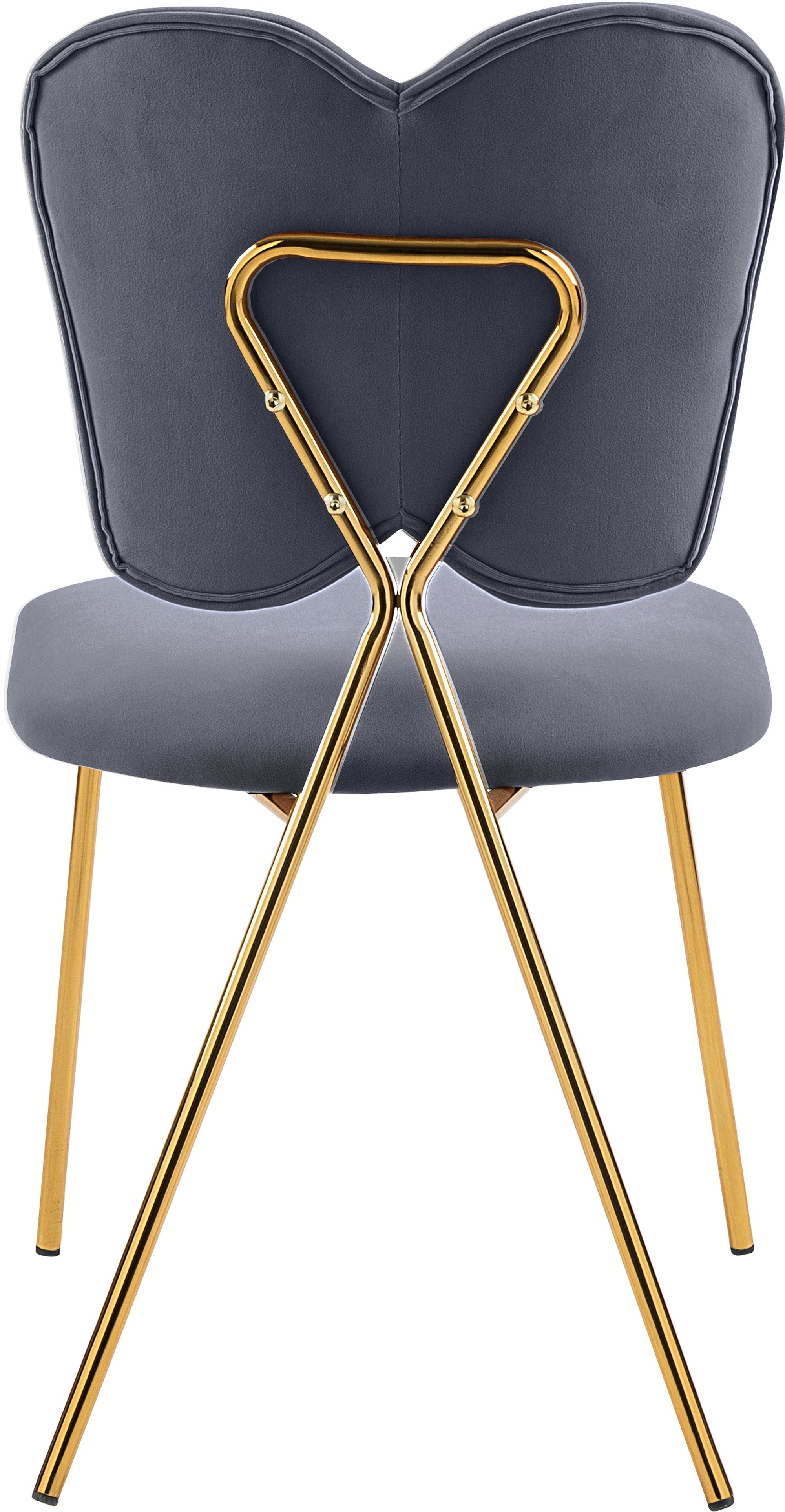 Angel Velvet Dining Chair with Gold Iron Legs