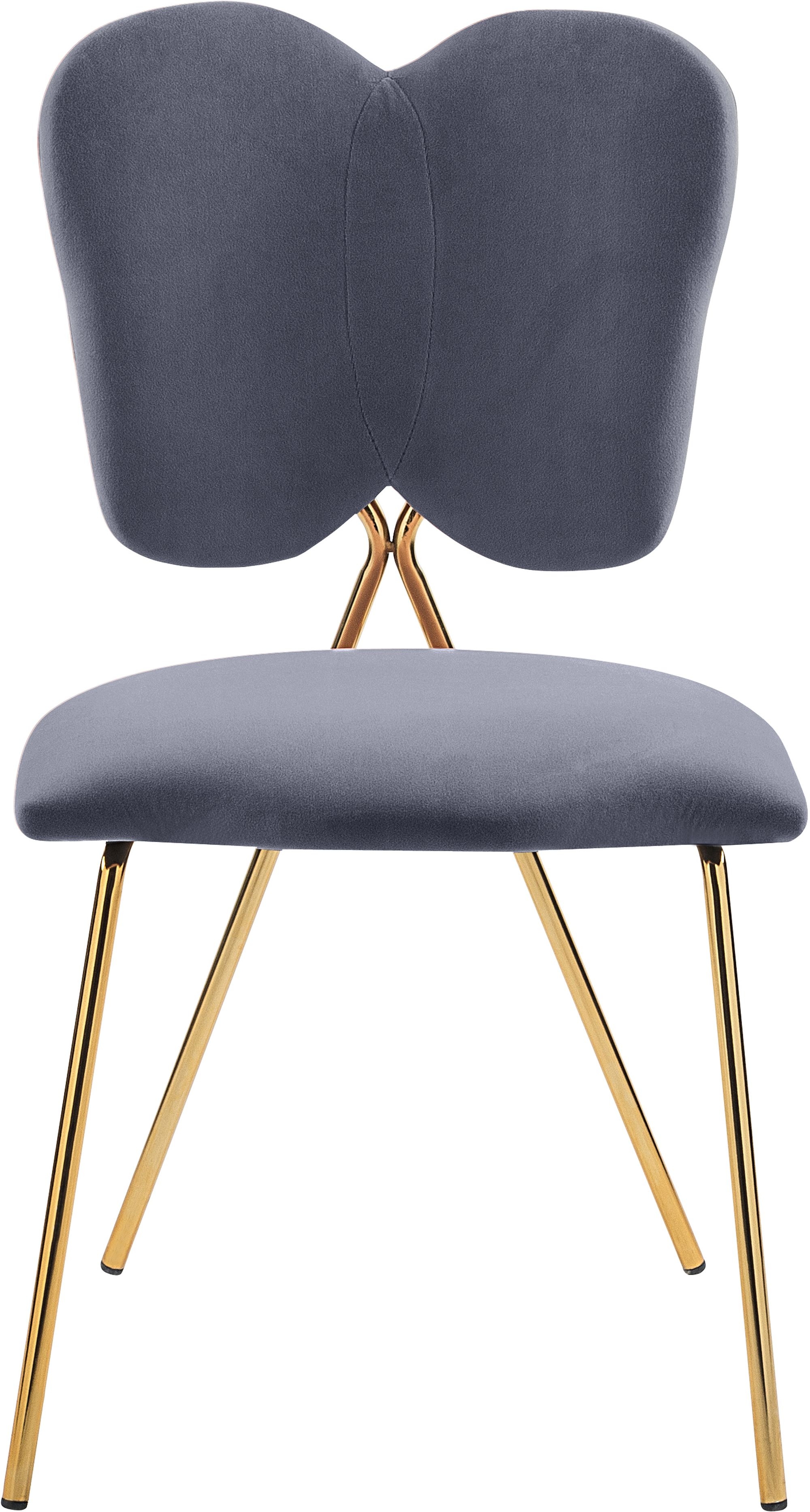 Angel Velvet Dining Chair with Gold Iron Legs
