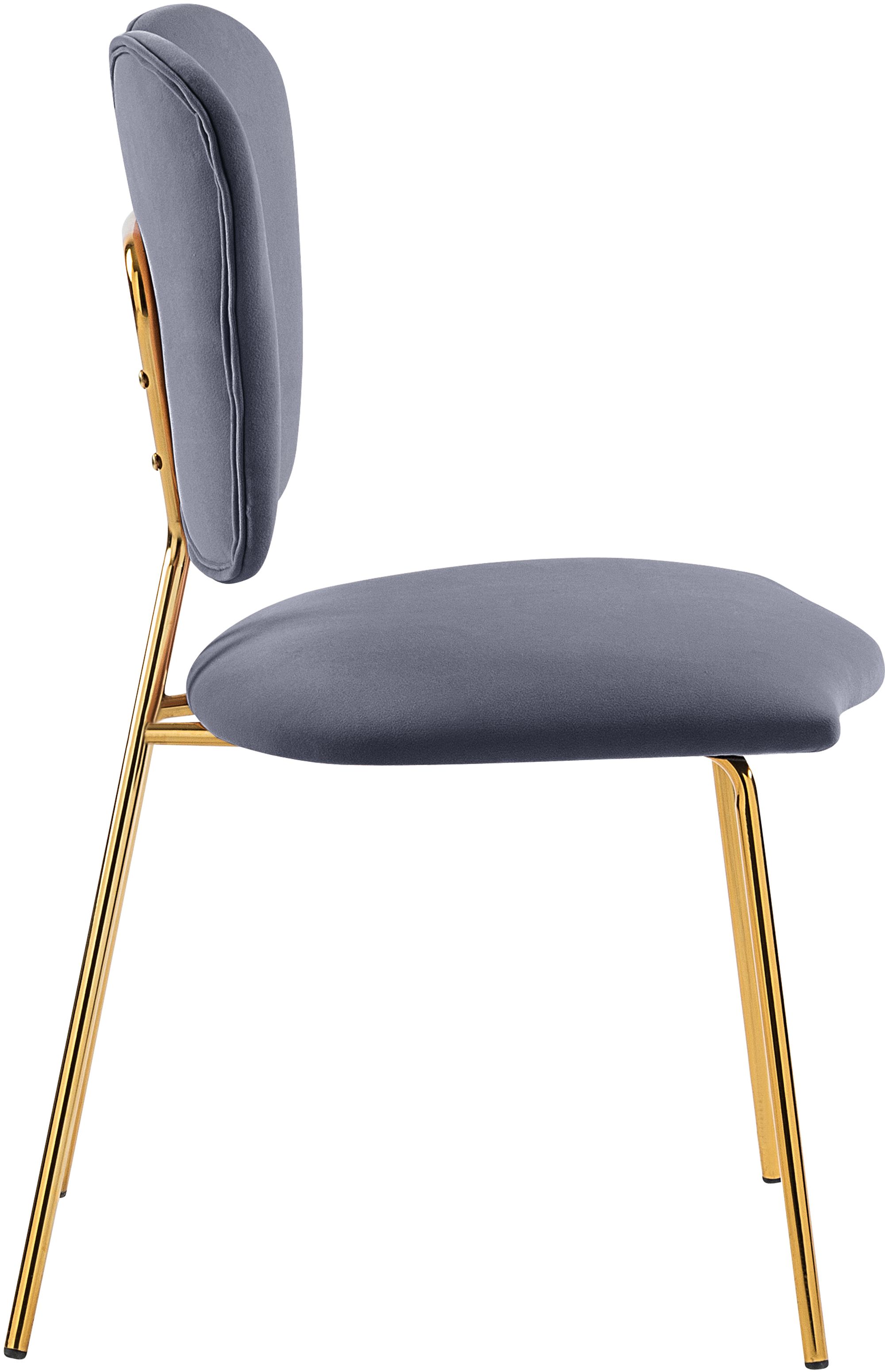 Angel Velvet Dining Chair with Gold Iron Legs