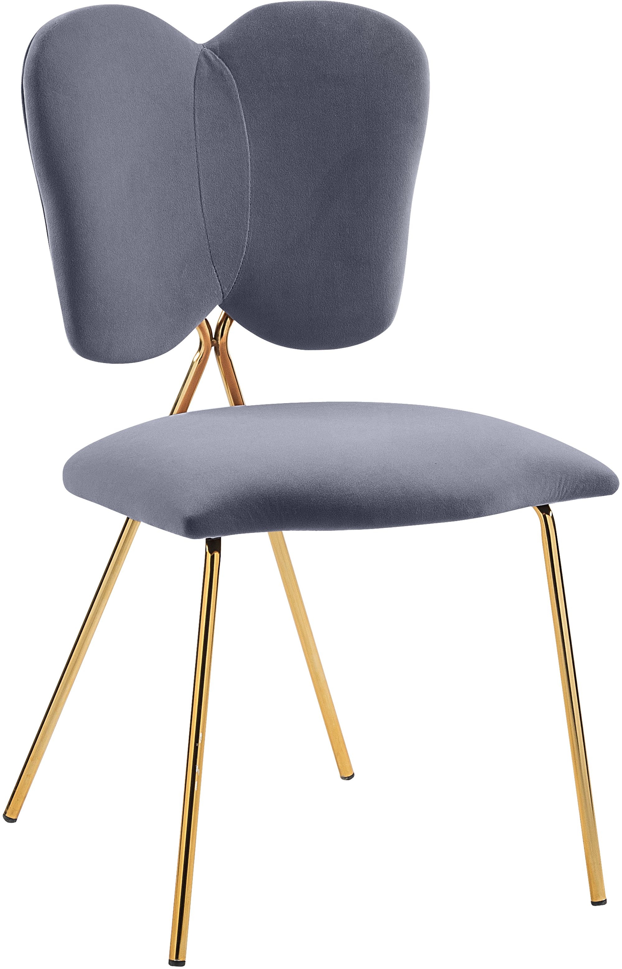 Angel Velvet Dining Chair with Gold Iron Legs