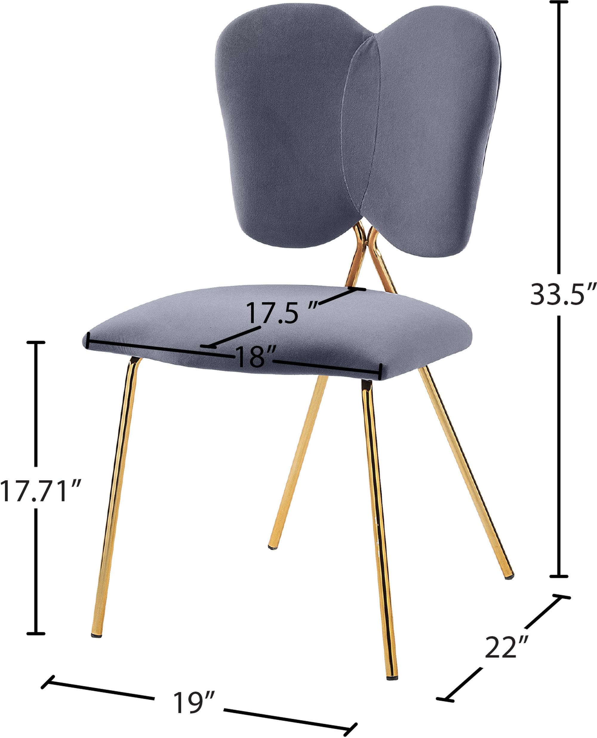 Angel Velvet Dining Chair with Gold Iron Legs