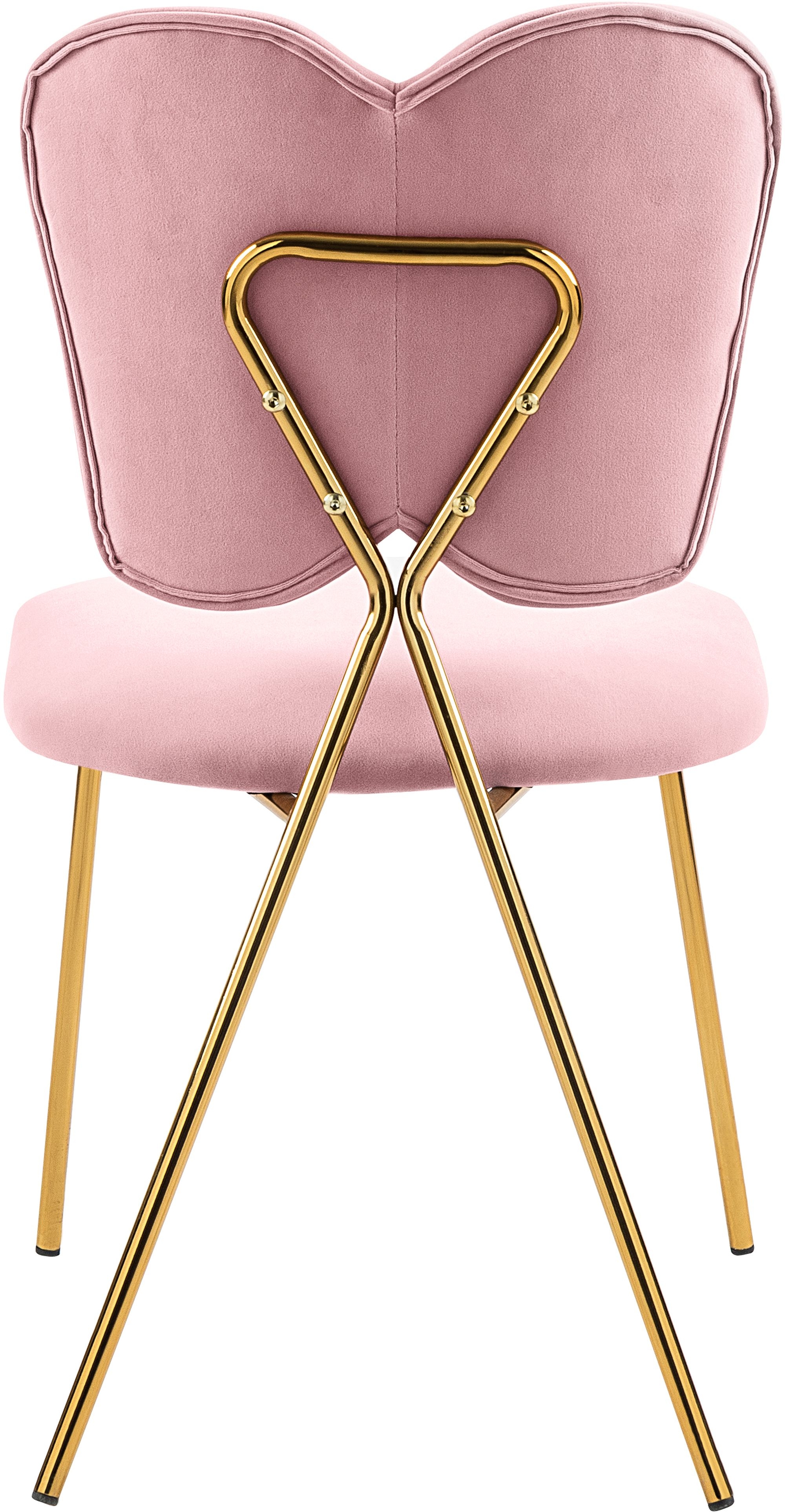 Angel Velvet Dining Chair with Gold Iron Legs