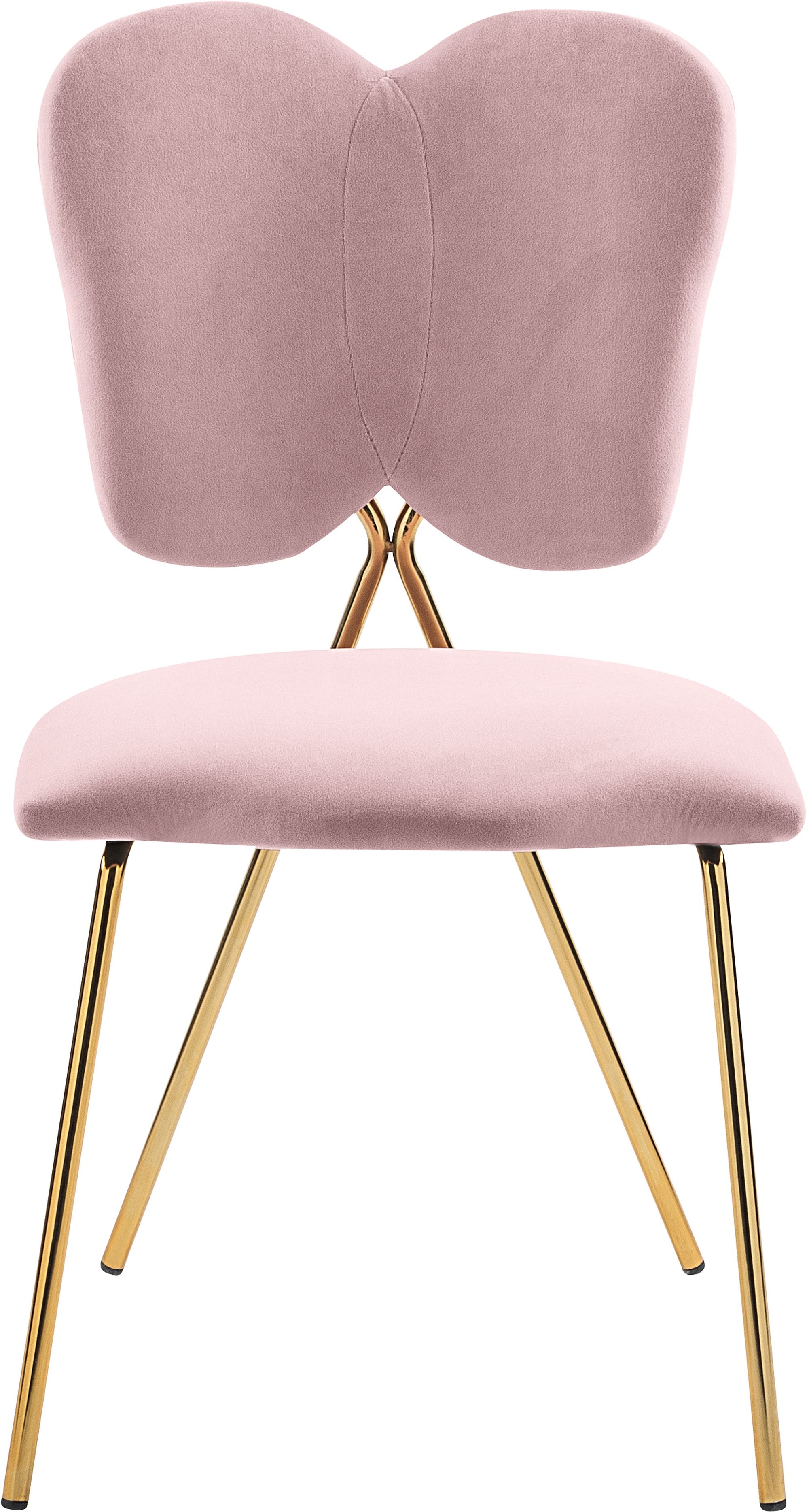 Angel Velvet Dining Chair with Gold Iron Legs