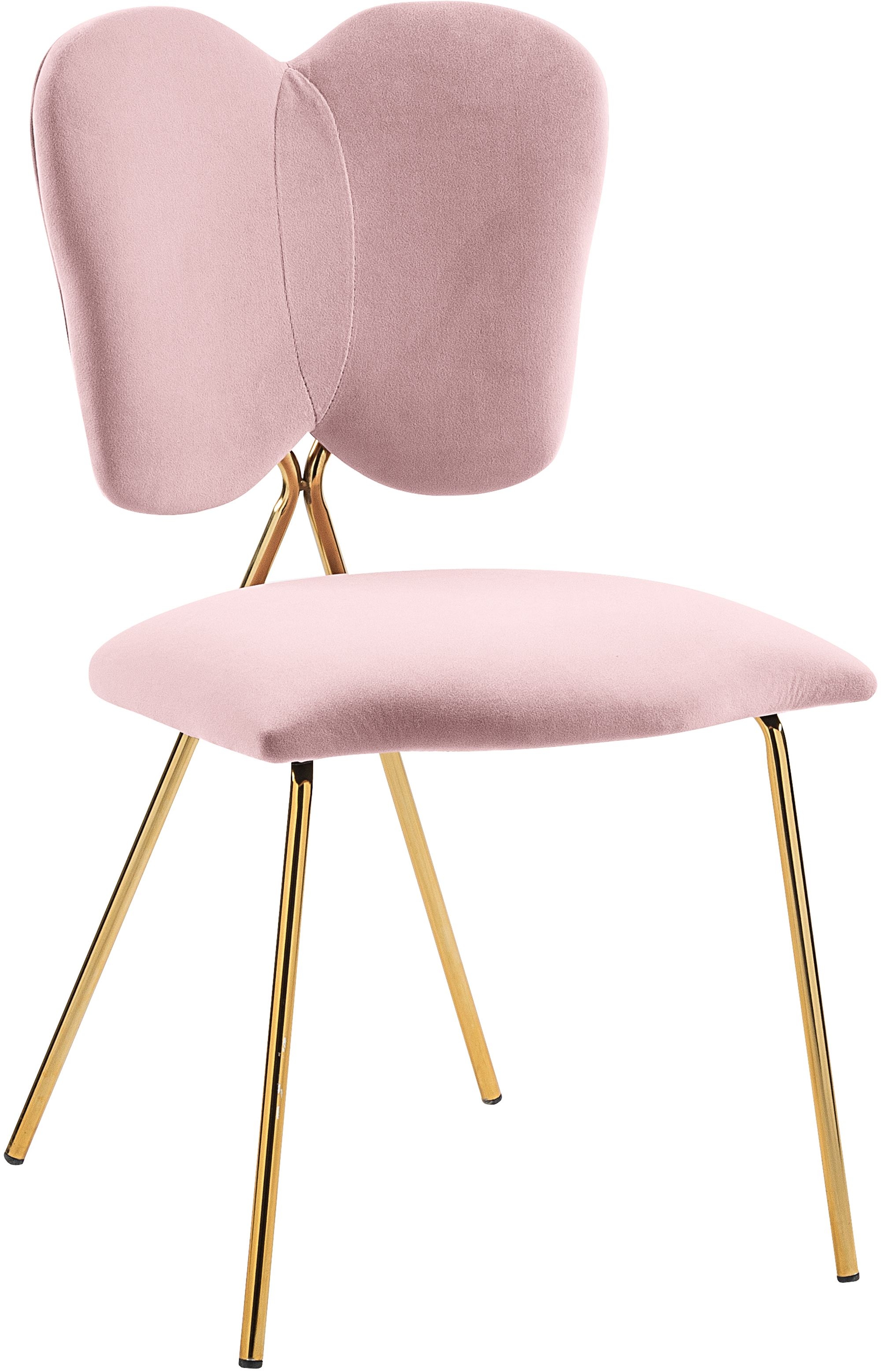 Angel Velvet Dining Chair with Gold Iron Legs