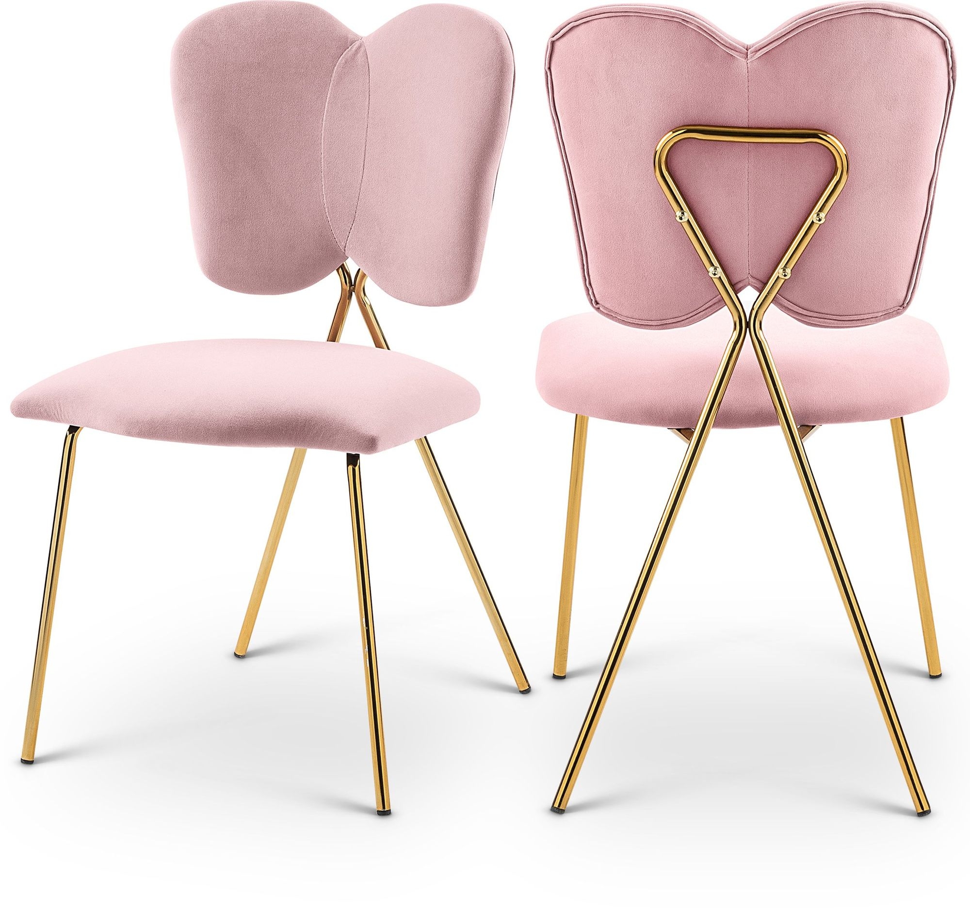 Angel Velvet Dining Chair with Gold Iron Legs