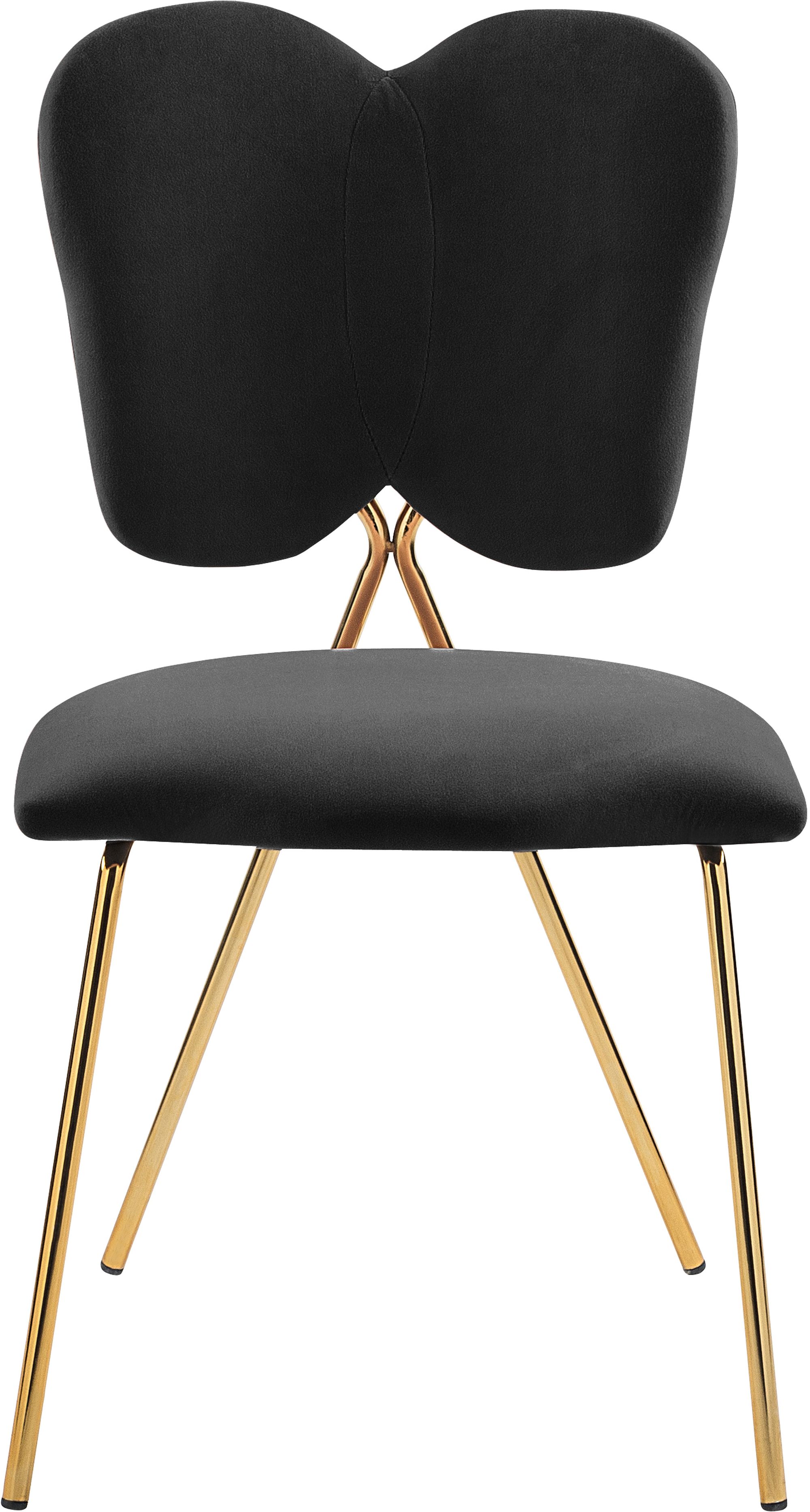Angel Velvet Dining Chair with Gold Iron Legs