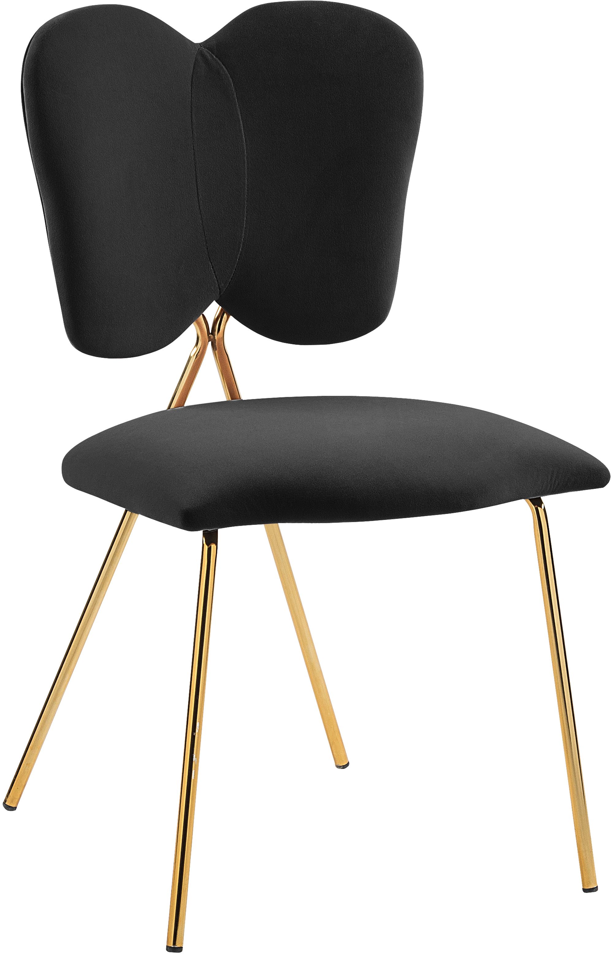 Angel Velvet Dining Chair with Gold Iron Legs