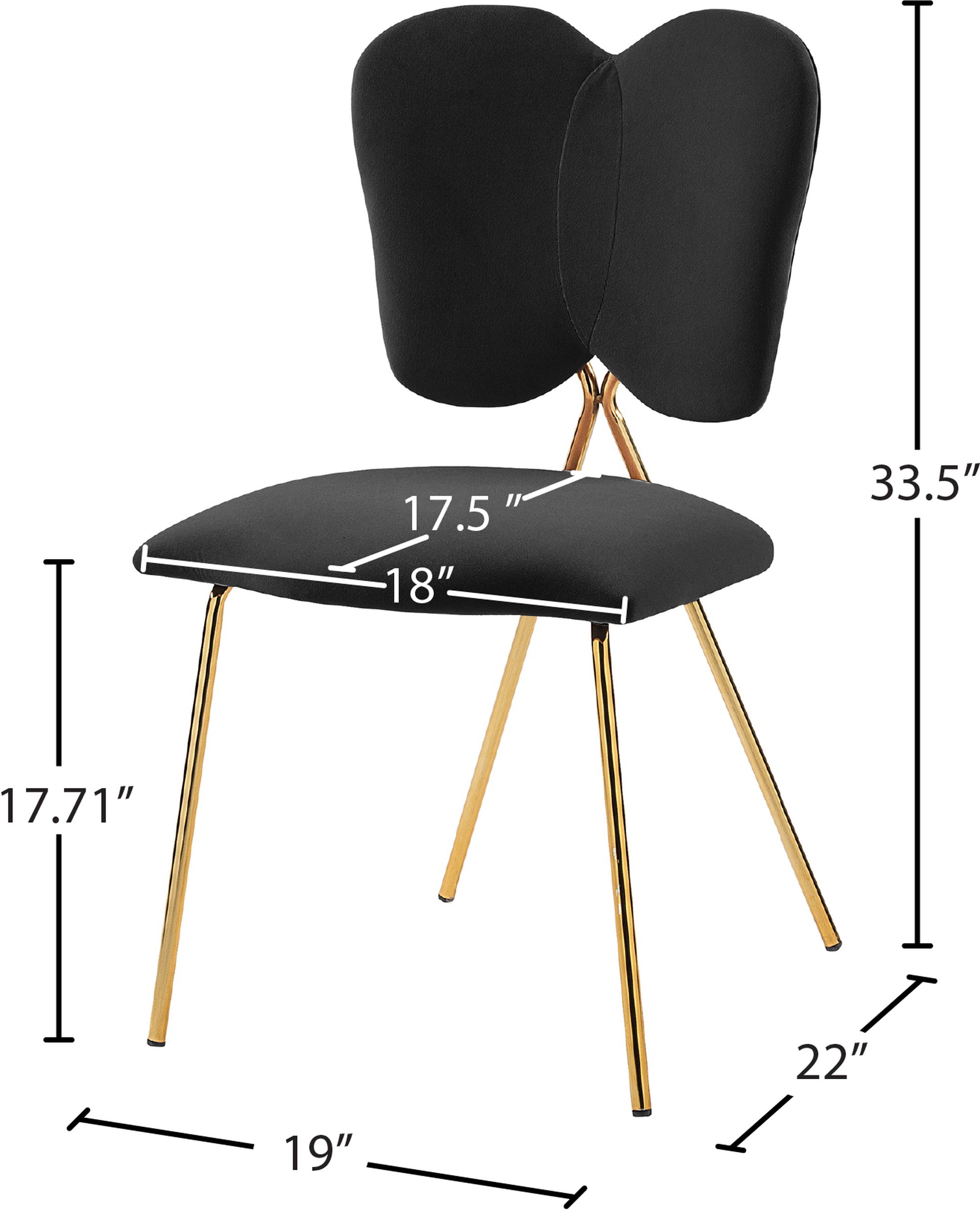 Angel Velvet Dining Chair with Gold Iron Legs