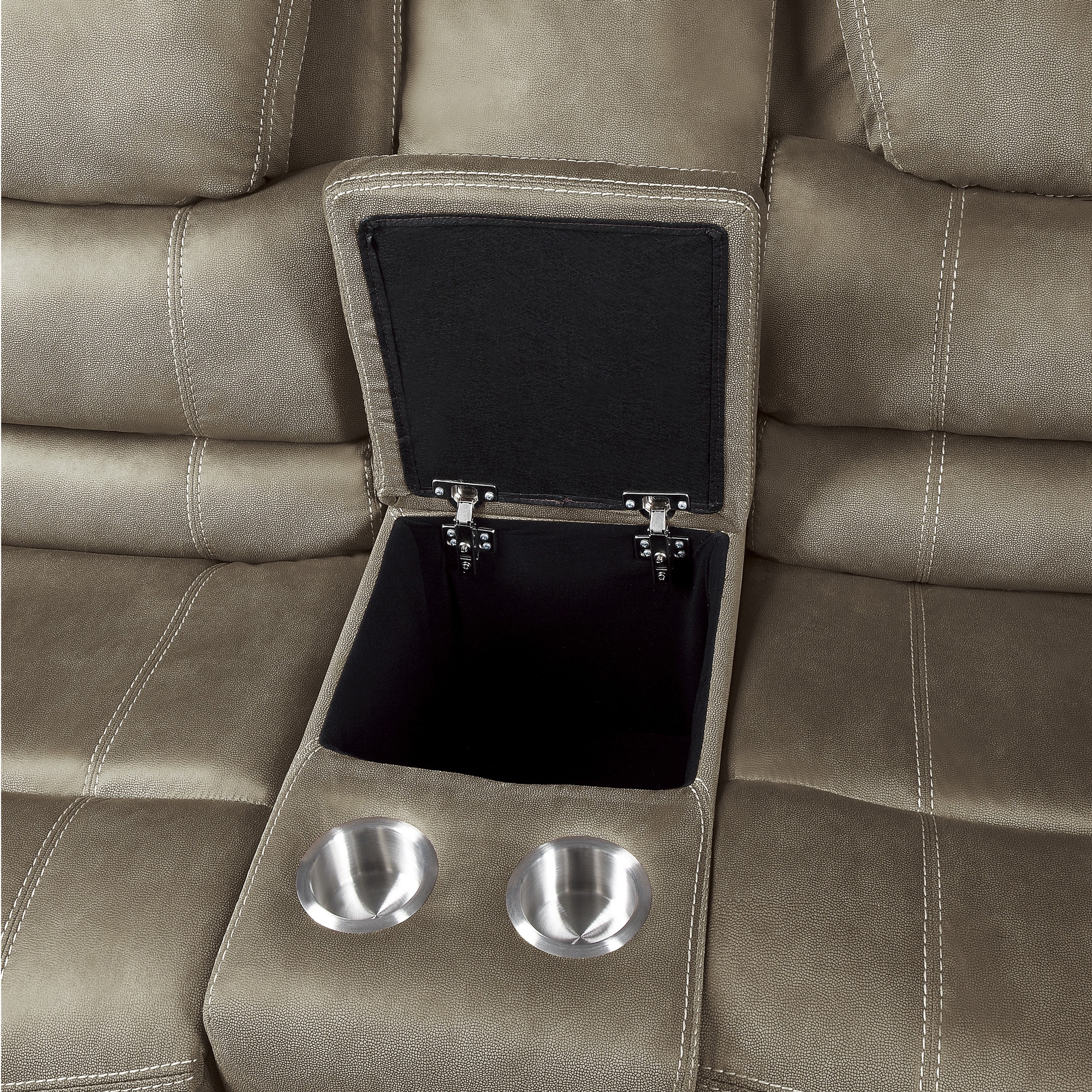 Shola Microfiber Fabric Double Reclining Loveseat