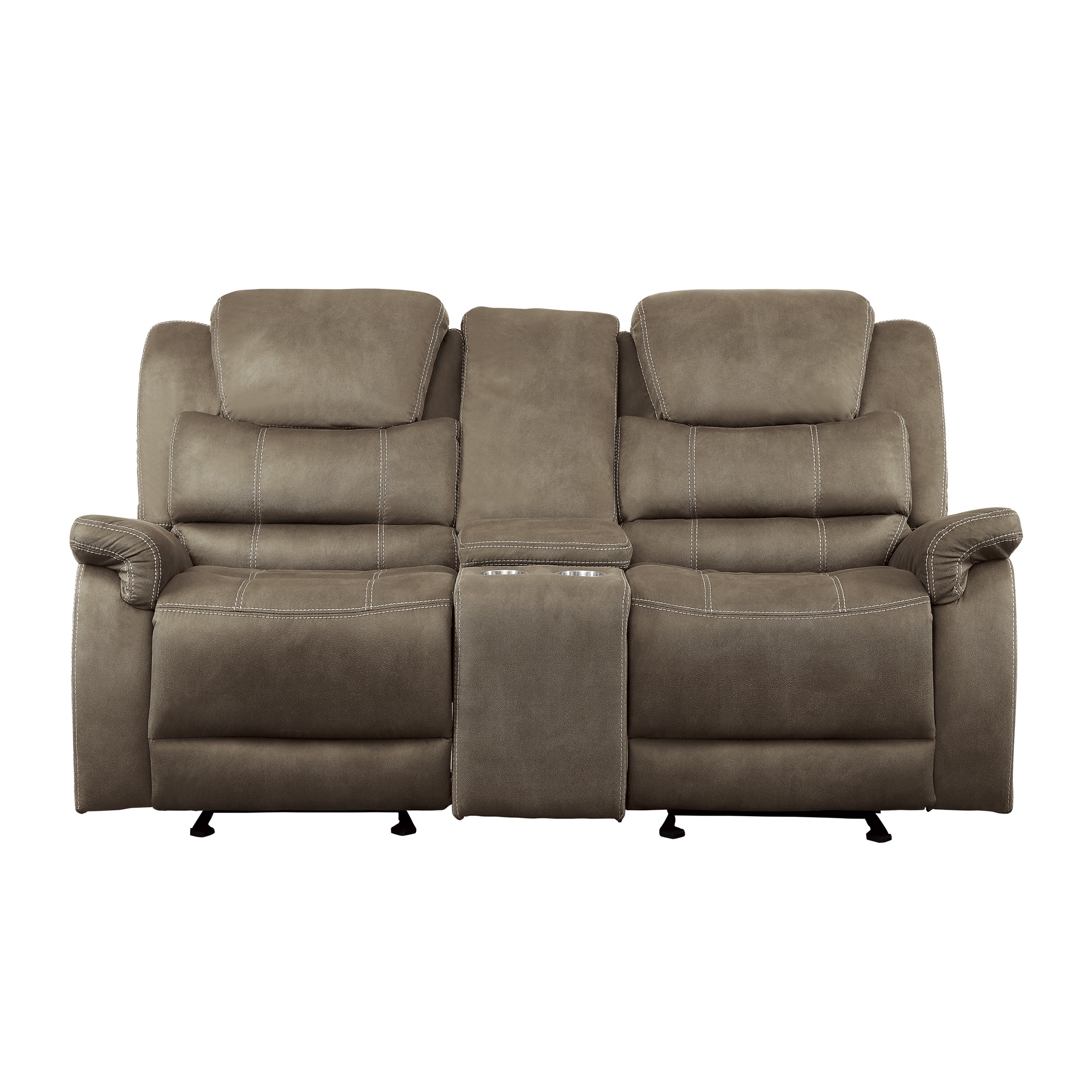 Shola Microfiber Fabric Double Reclining Loveseat