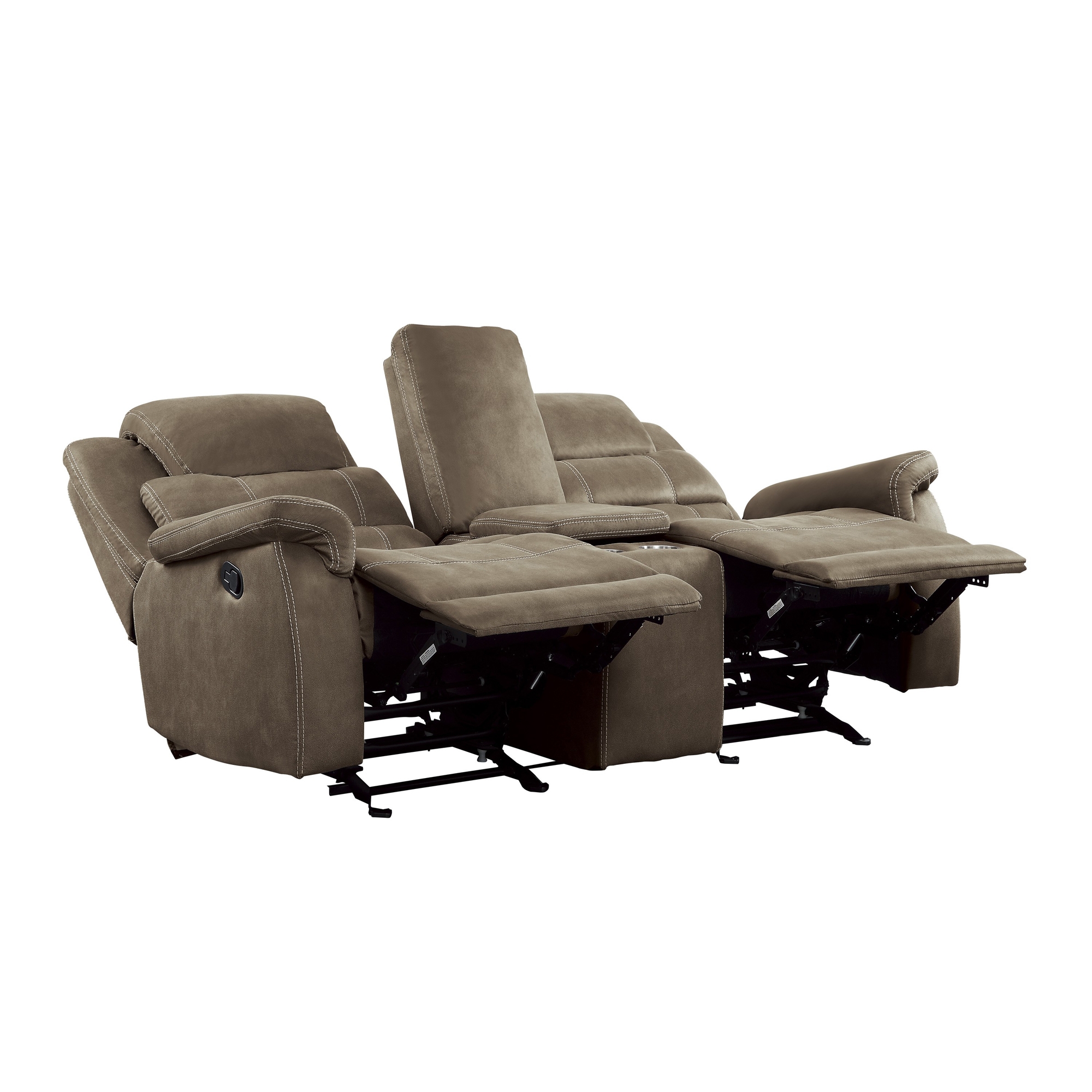 Shola Microfiber Fabric Double Reclining Loveseat