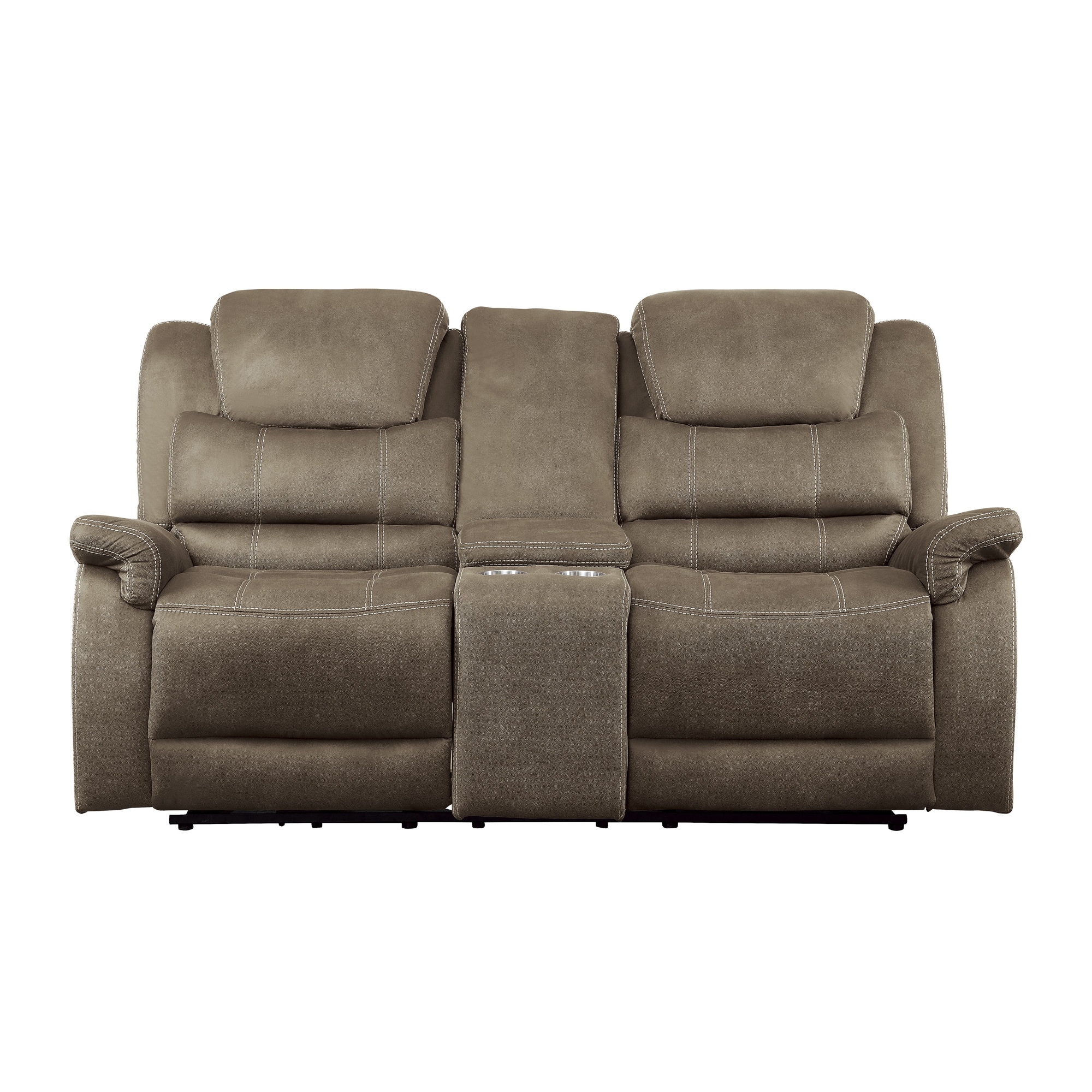 Shola Microfiber Fabric Double Reclining Loveseat