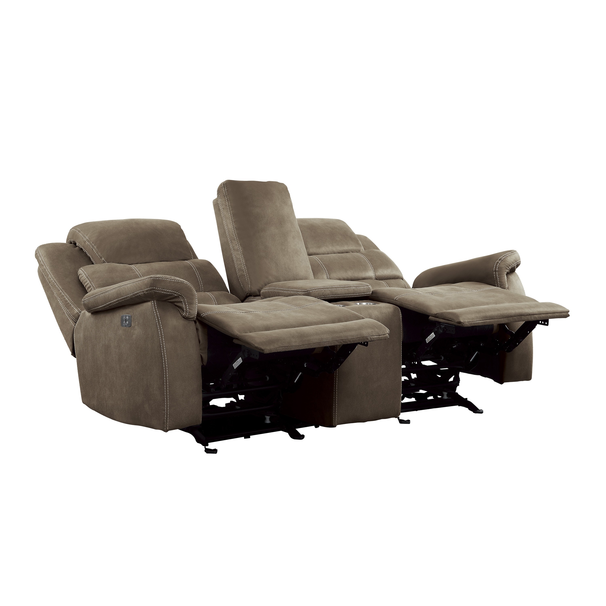 Shola Microfiber Fabric Double Reclining Loveseat