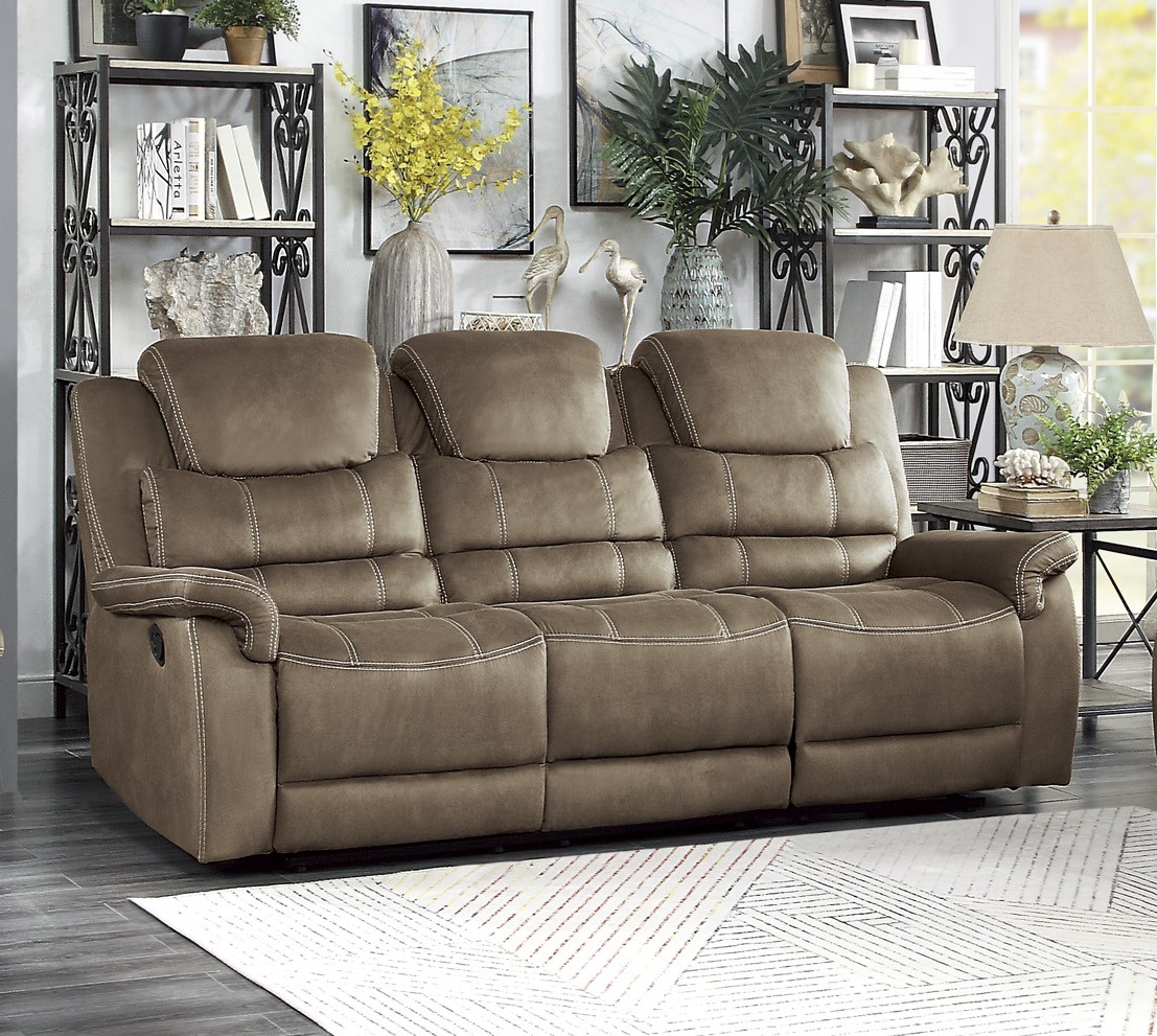 Shola Microfiber Fabric Reclining Sofa