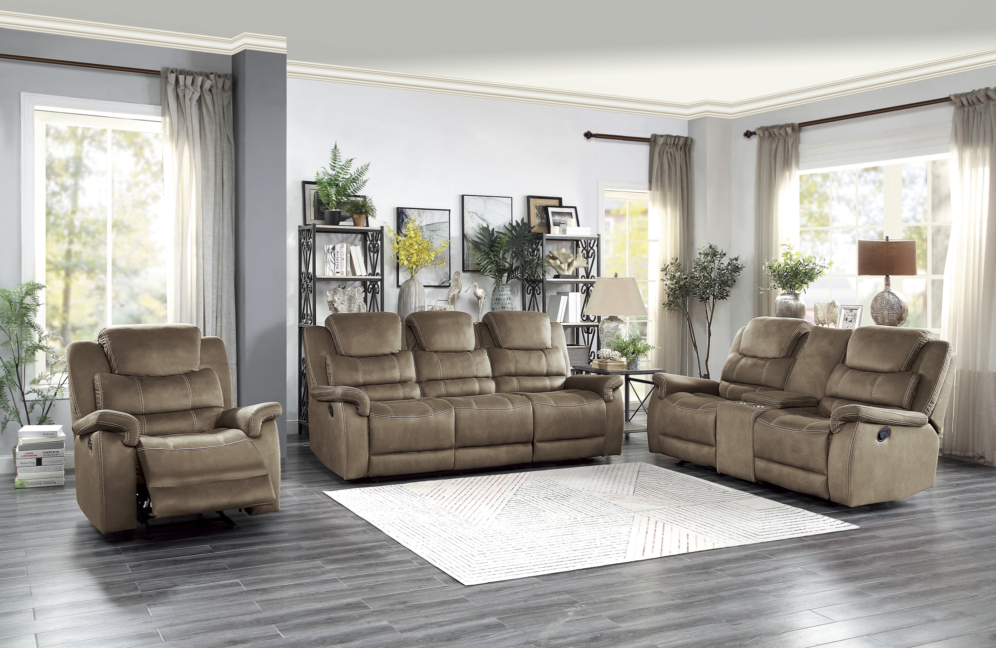 Shola Fabric Reclining Living Room Set