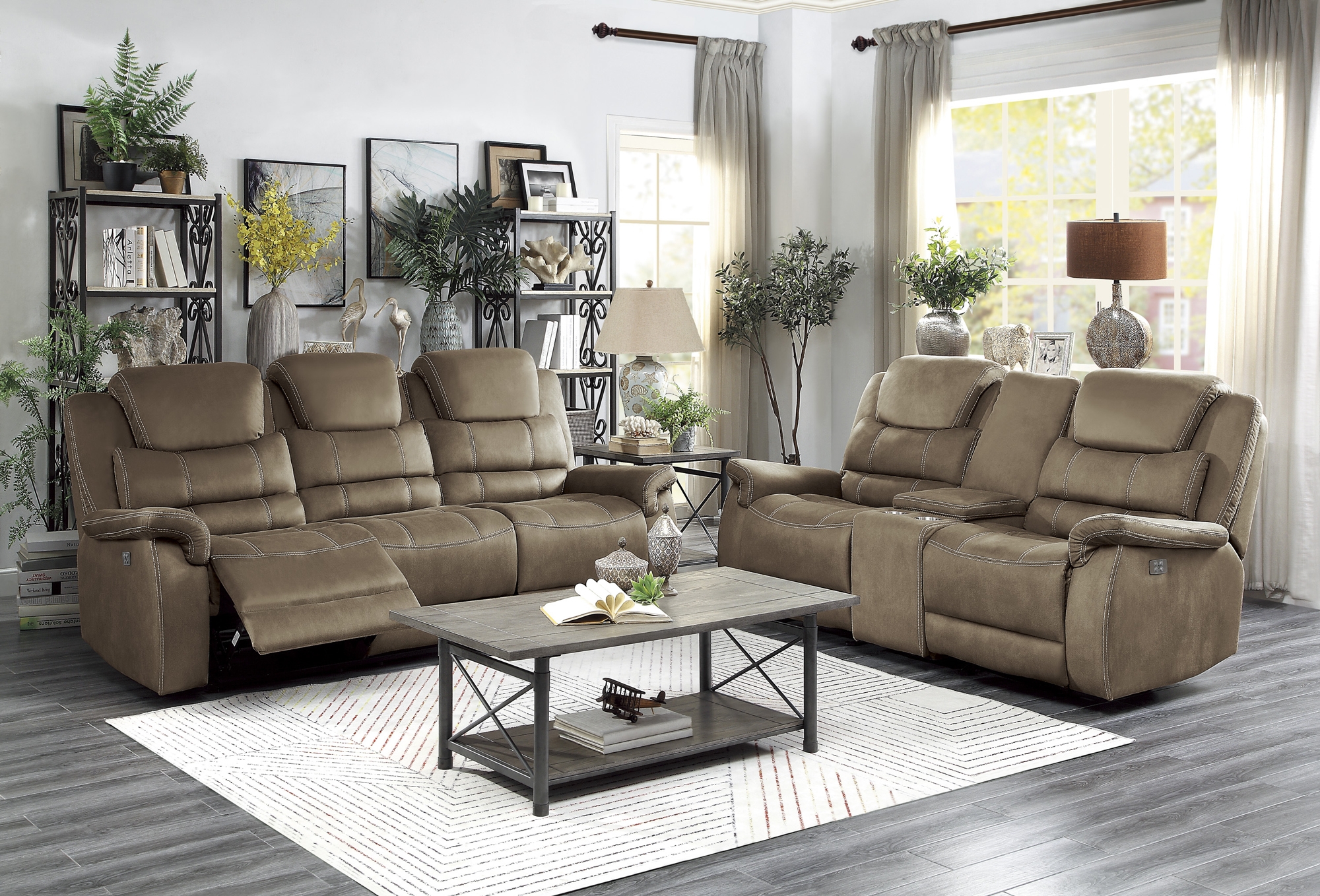 Shola Fabric Reclining Living Room Set