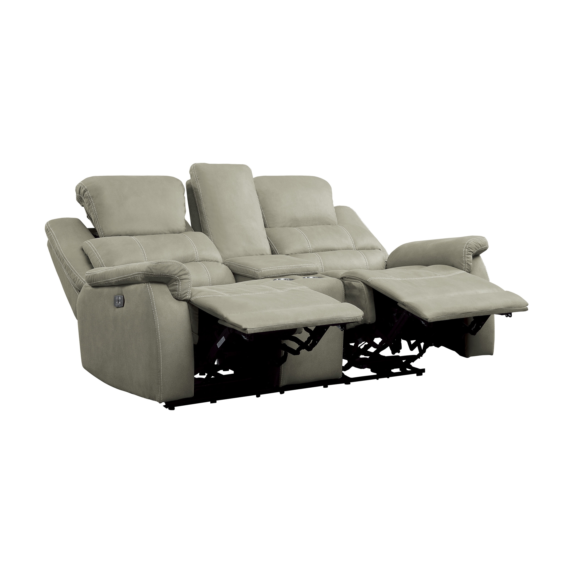 Shola Microfiber Fabric Double Reclining Loveseat