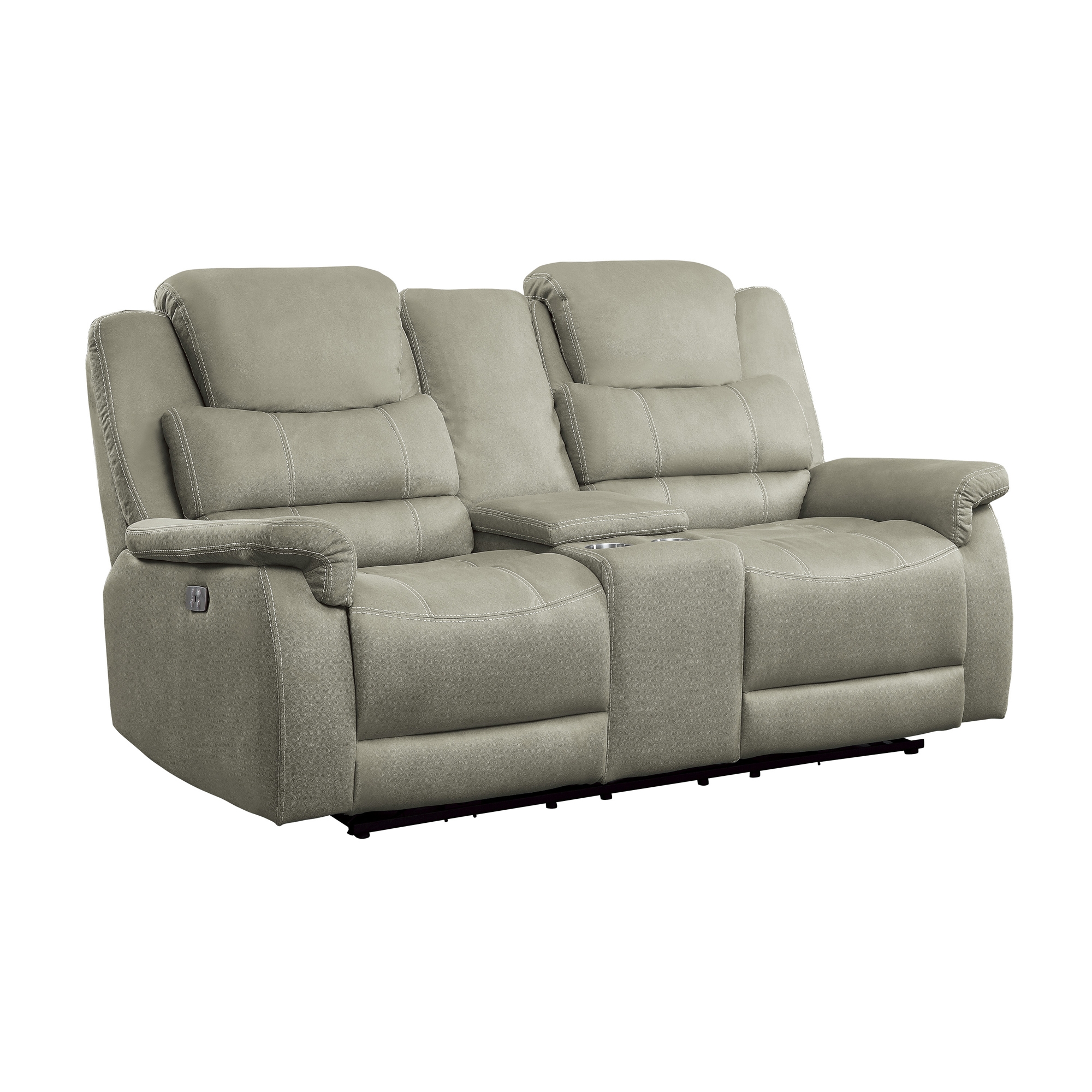 Shola Microfiber Fabric Double Reclining Loveseat