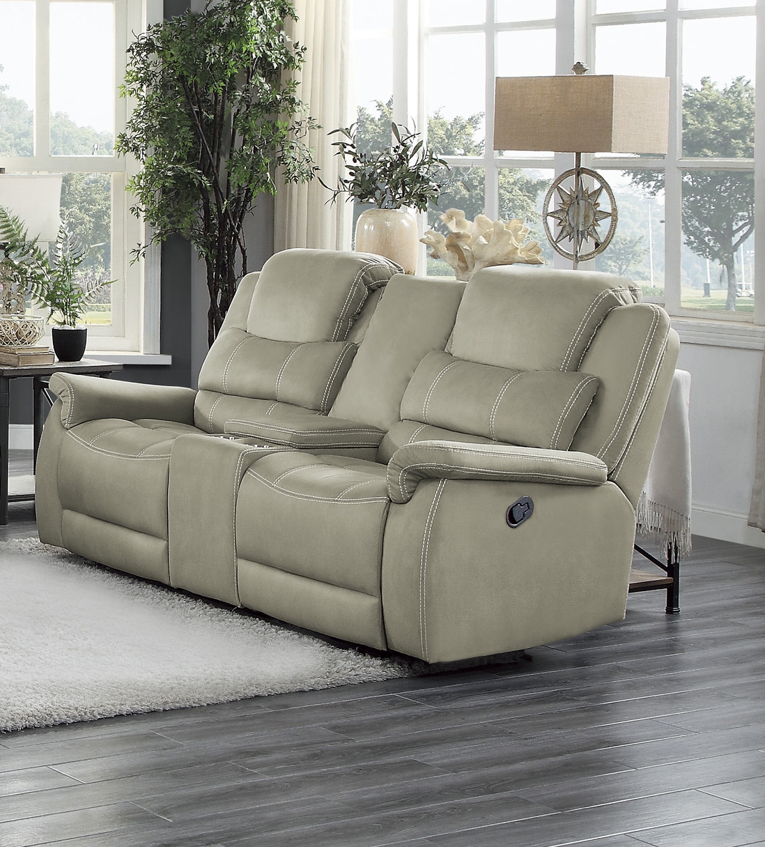 Shola Fabric Double Reclining Loveseat