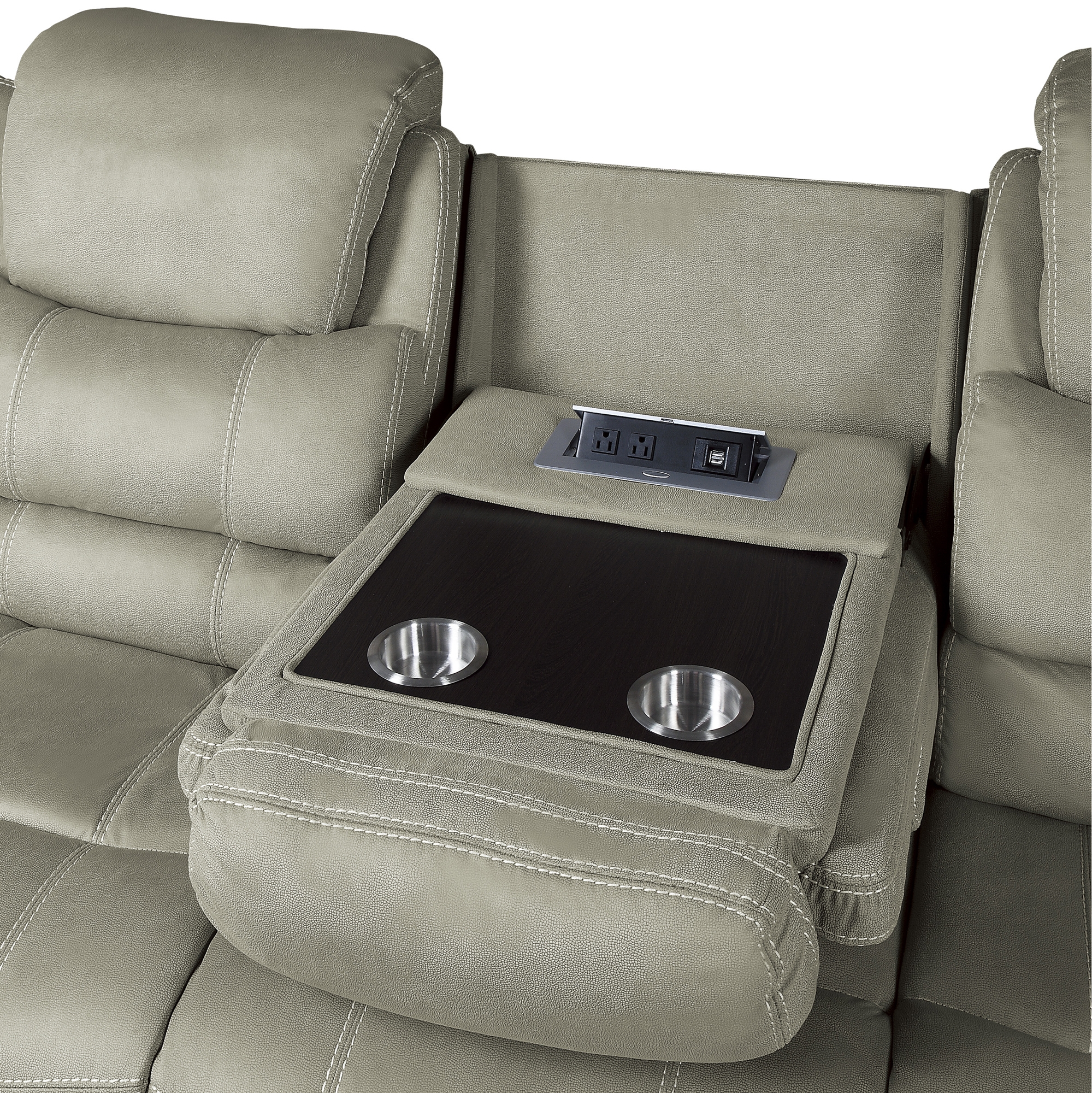Shola Microfiber Fabric Double Reclining Sofa