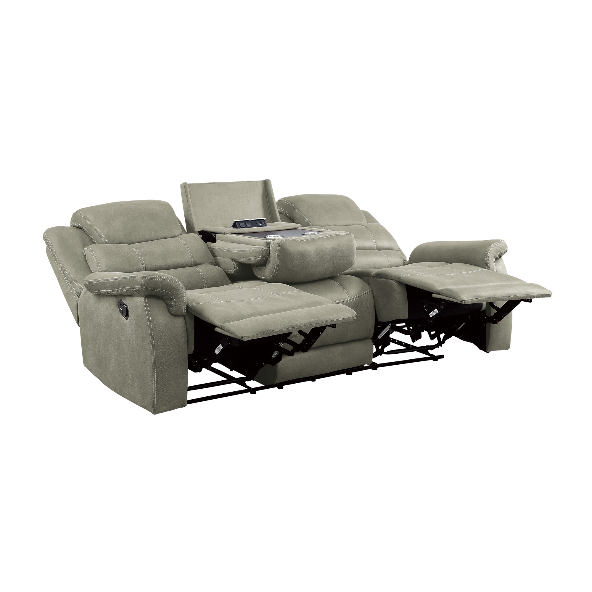 Shola Microfiber Fabric Double Reclining Sofa