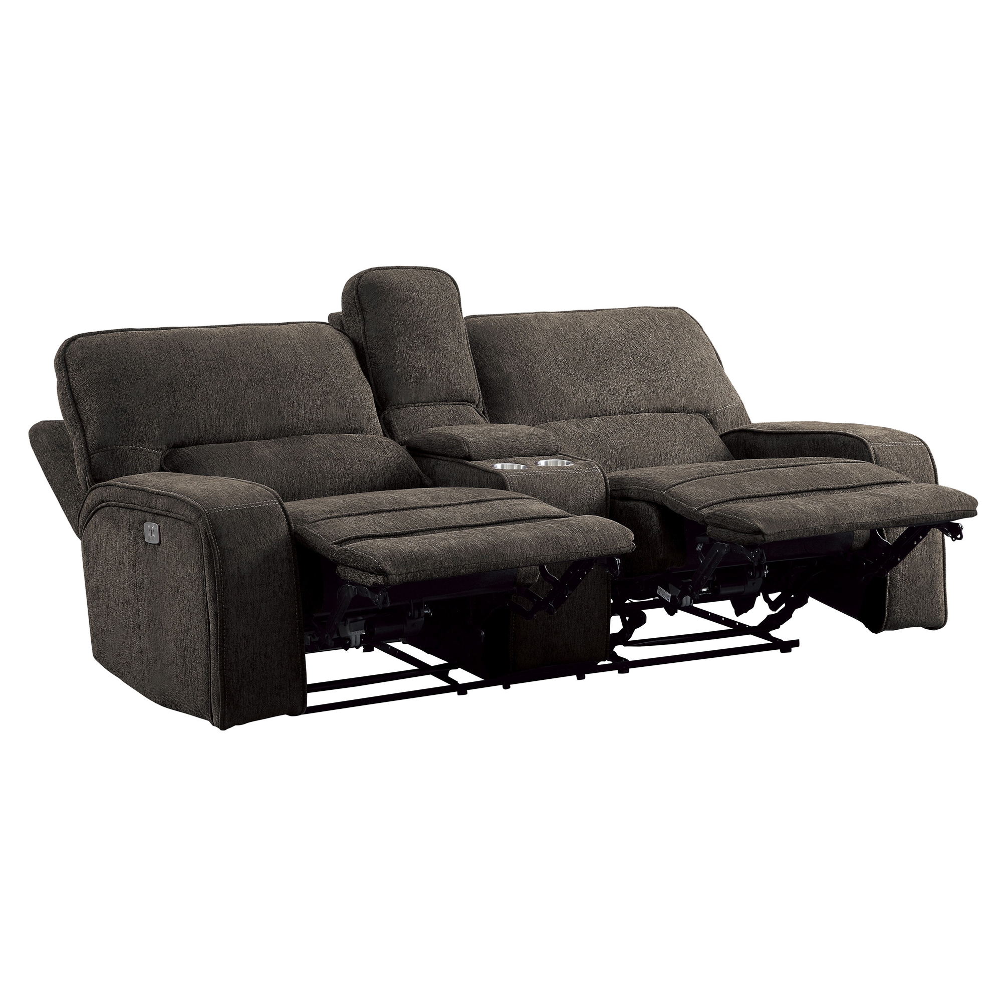 Borneo Chenille Fabric Double Reclining Loveseat