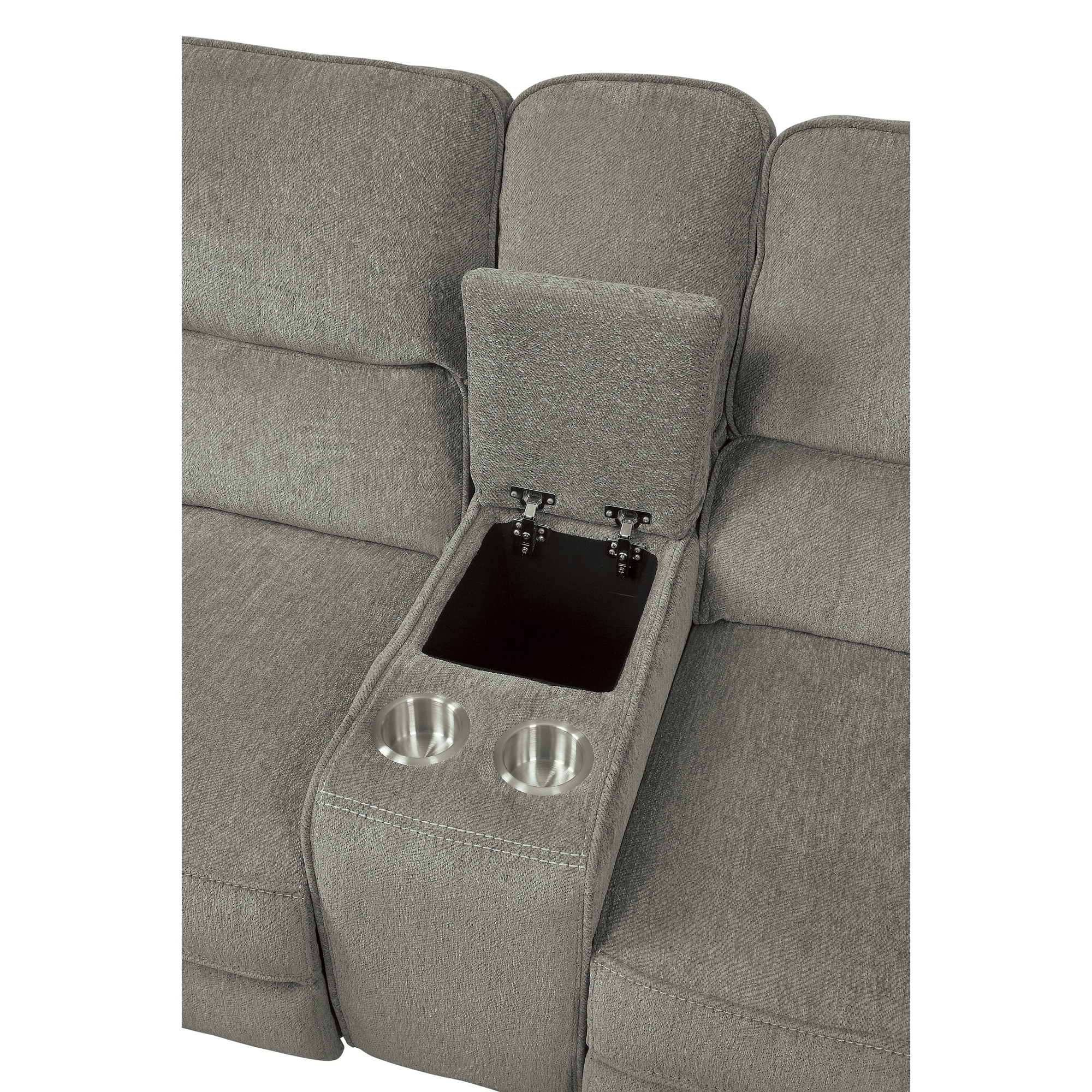 Borneo Chenille Fabric Double Reclining Loveseat