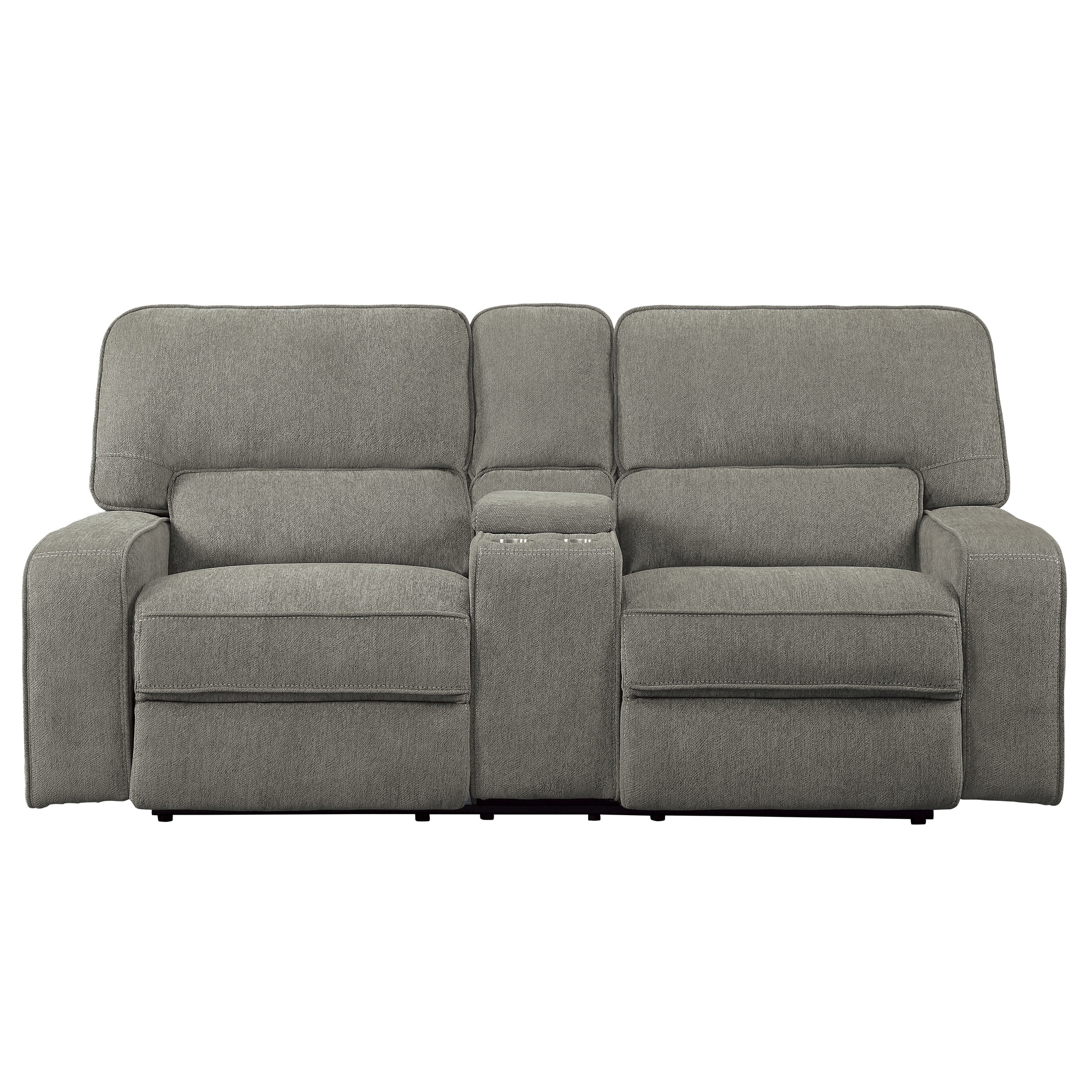 Borneo Chenille Fabric Double Reclining Loveseat
