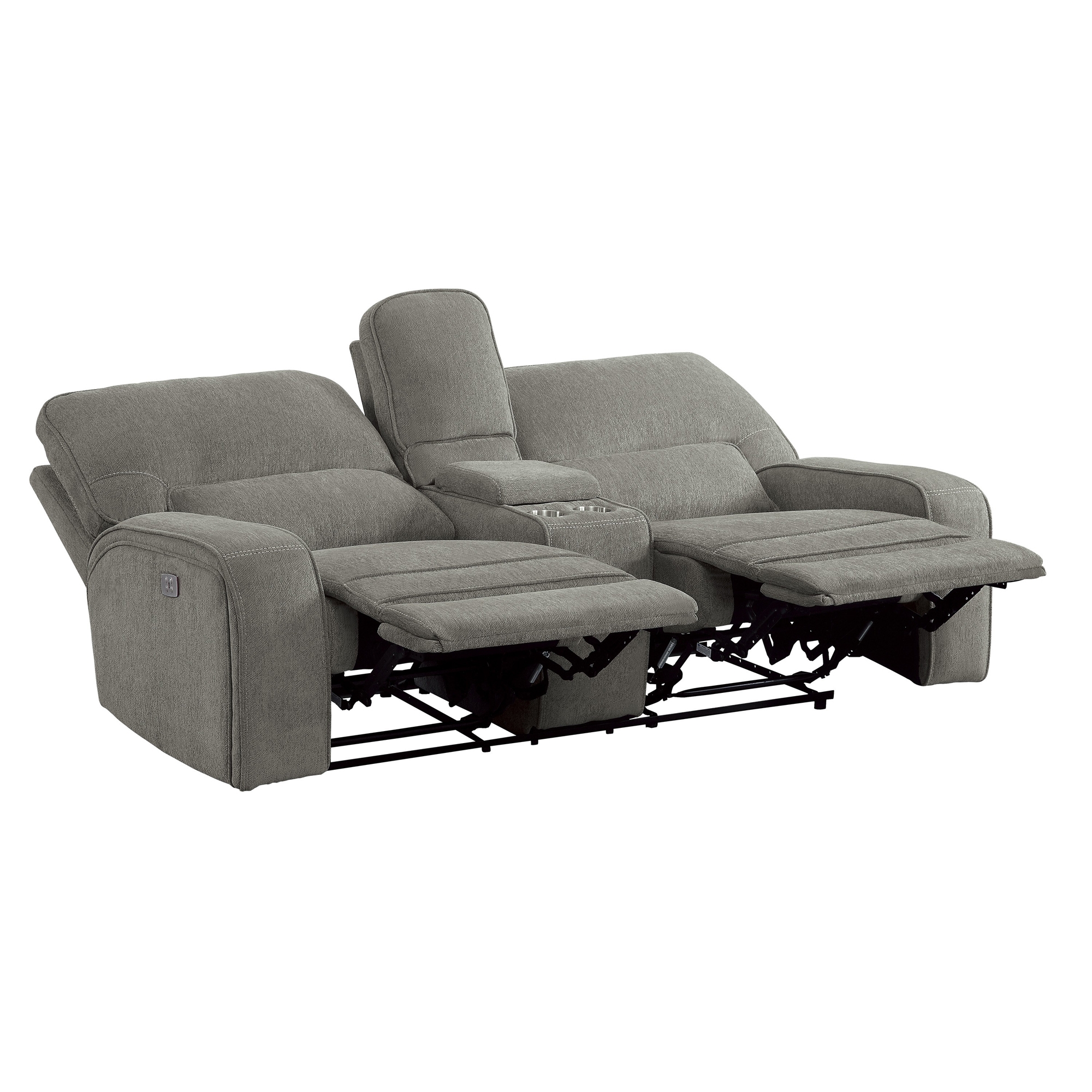 Borneo Chenille Fabric Double Reclining Loveseat