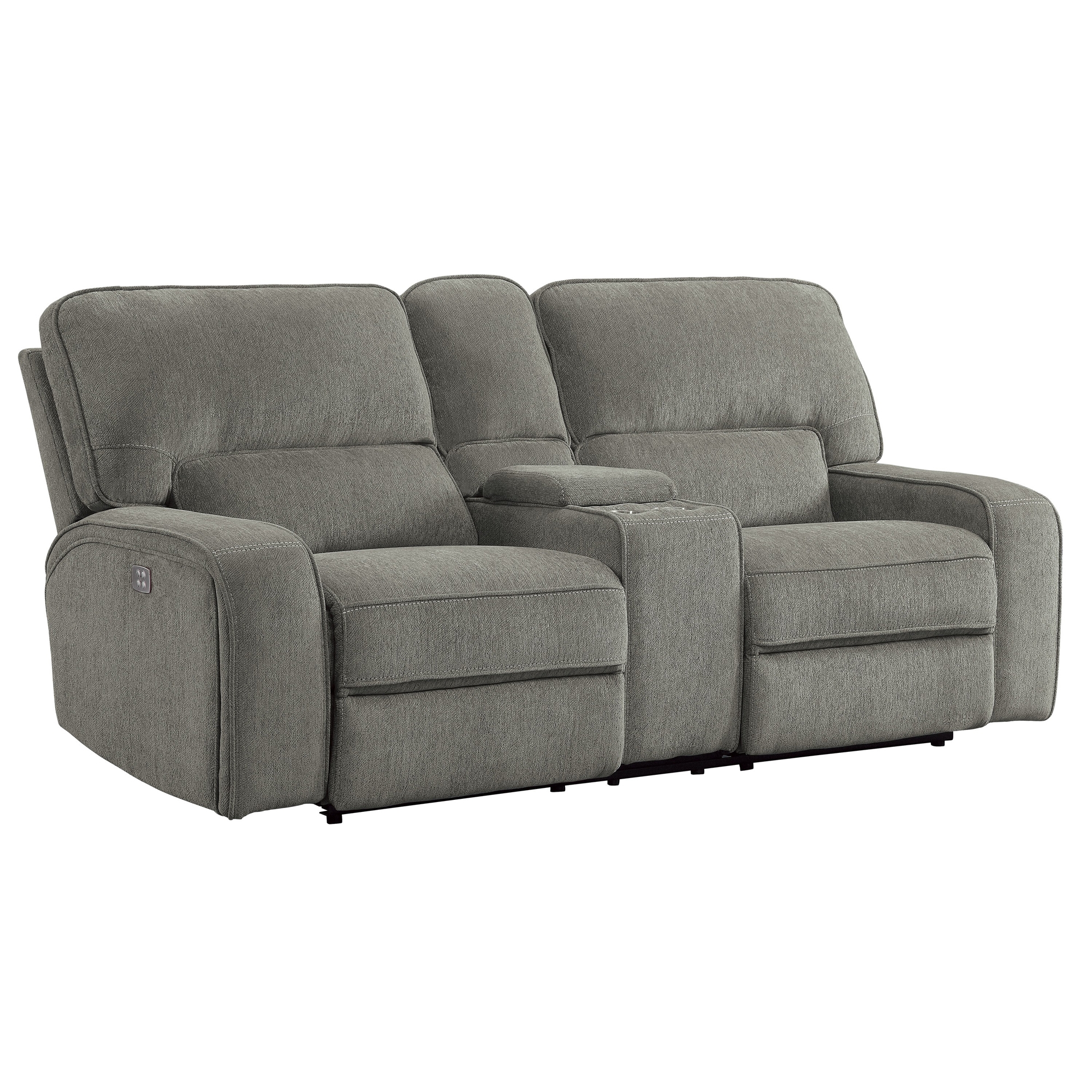 Borneo Chenille Fabric Double Reclining Loveseat