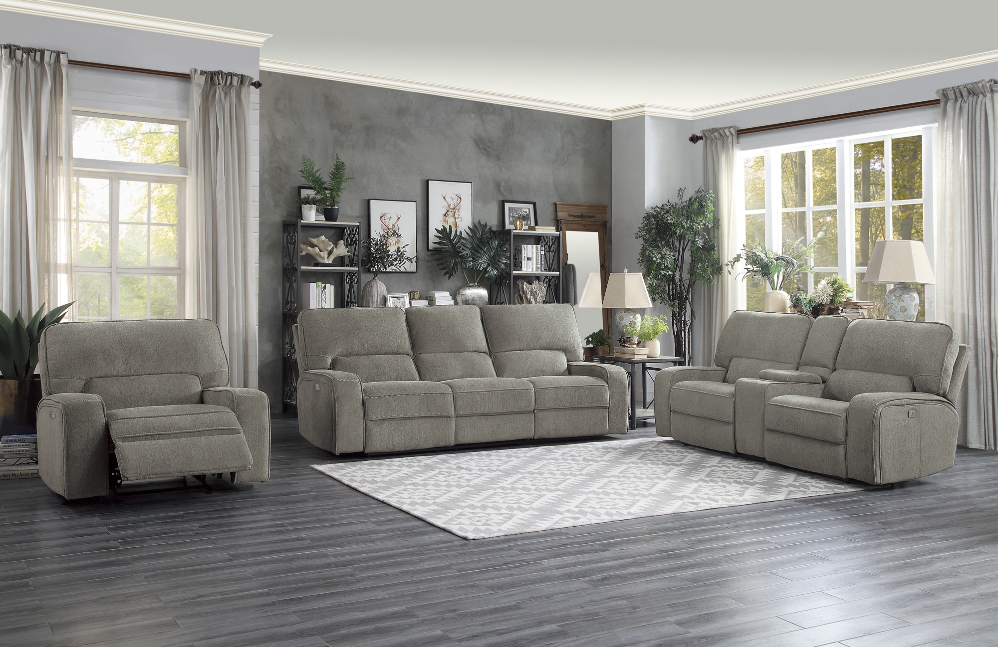 Borneo Fabric Power Reclining Living Room Set