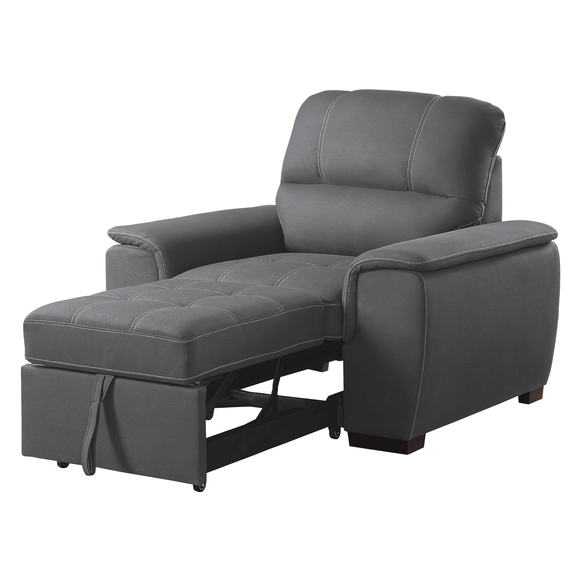 Andes Microfiber Chair with Pull-out Ottoman
