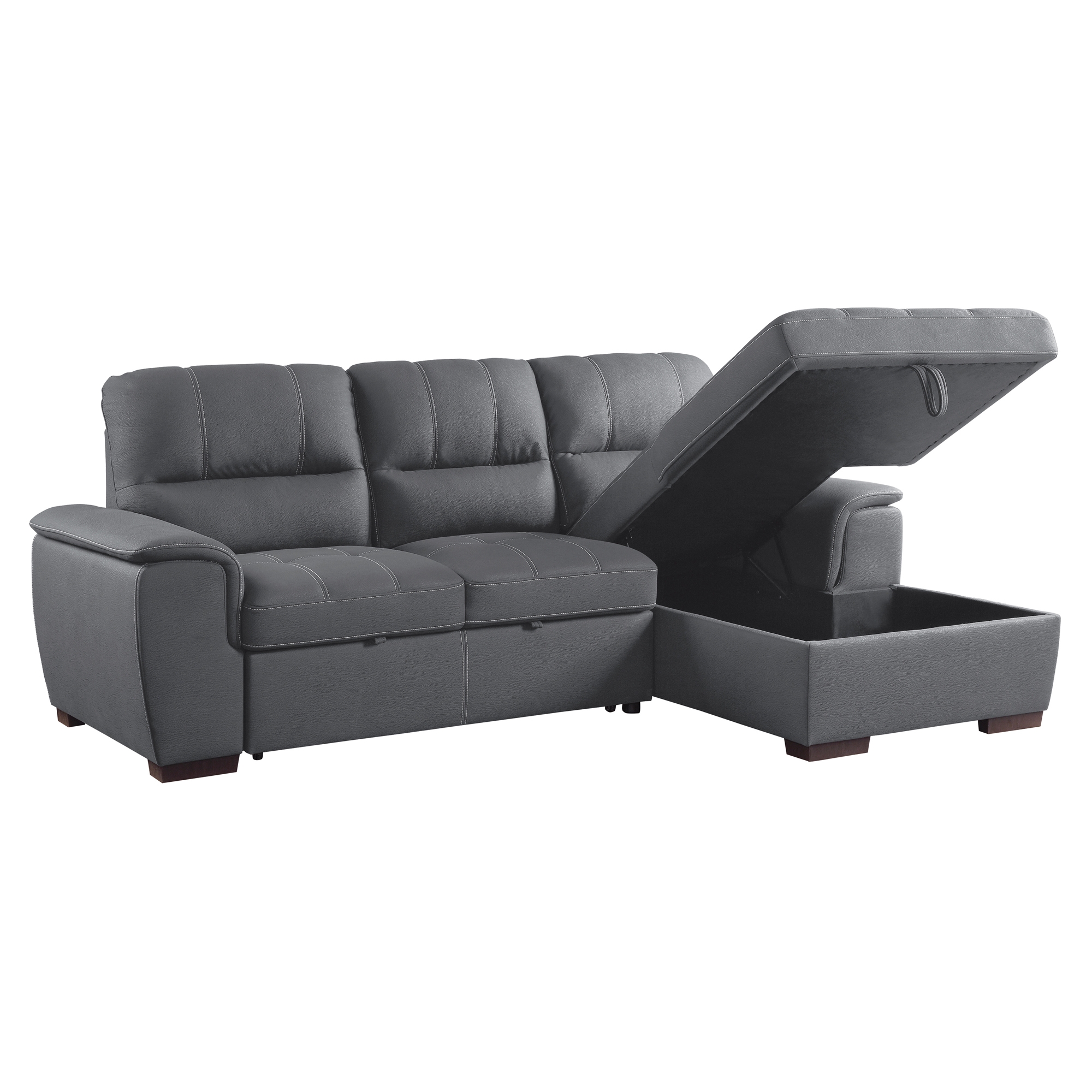 Andes Microfiber Sectional with Pull-out Bed and Hidden Storage