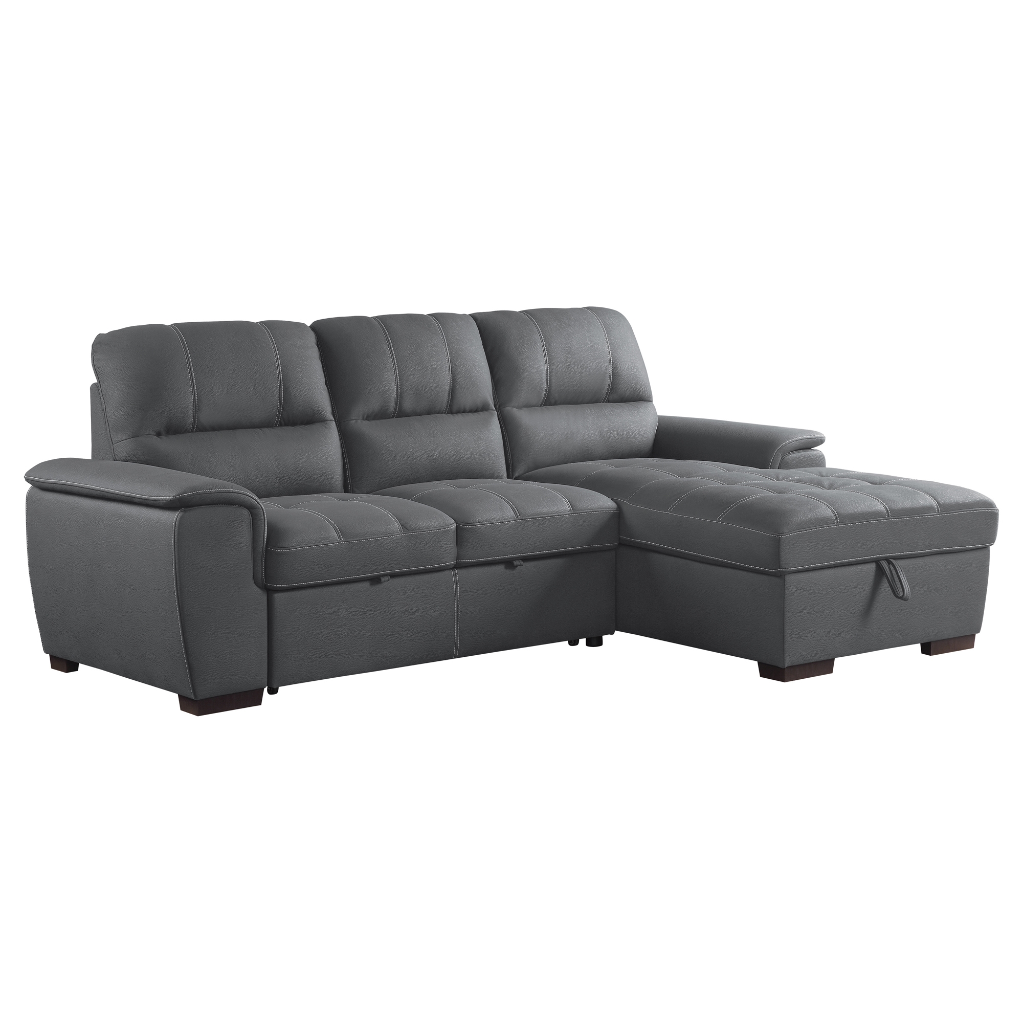 Andes Microfiber Sectional with Pull-out Bed and Hidden Storage