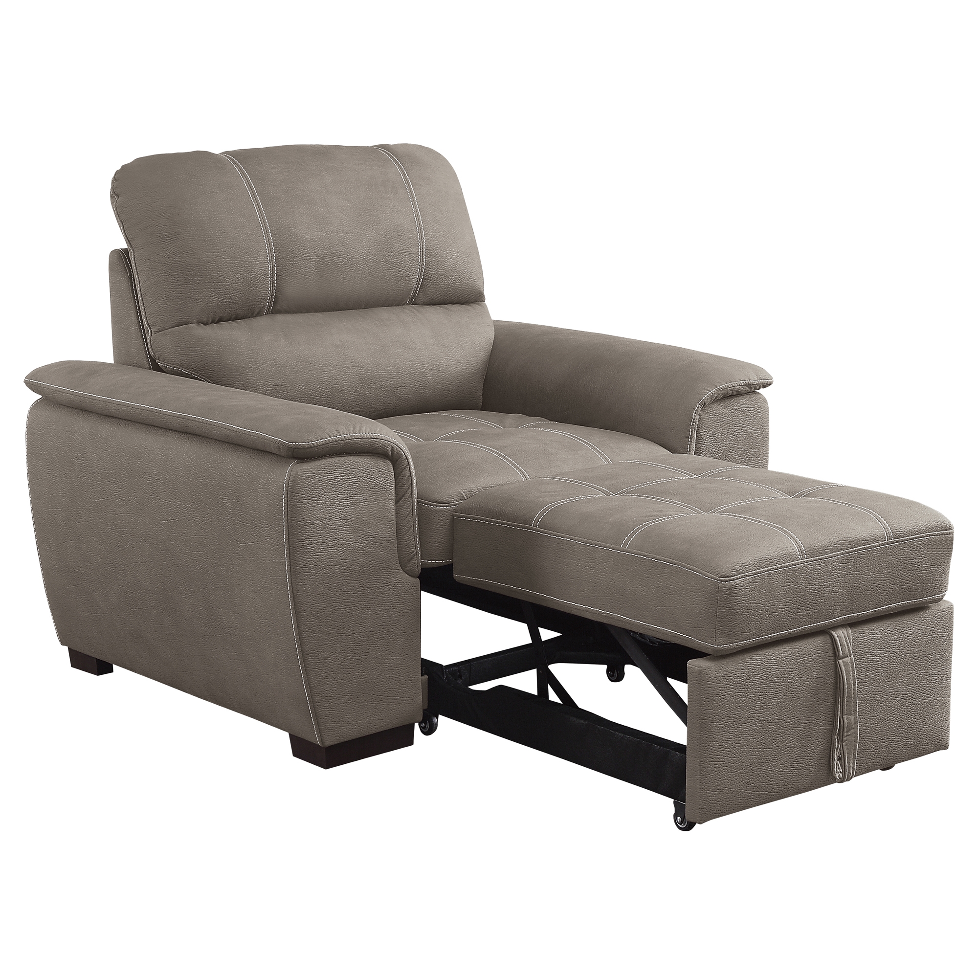 Andes Microfiber Chair with Pull-out Ottoman