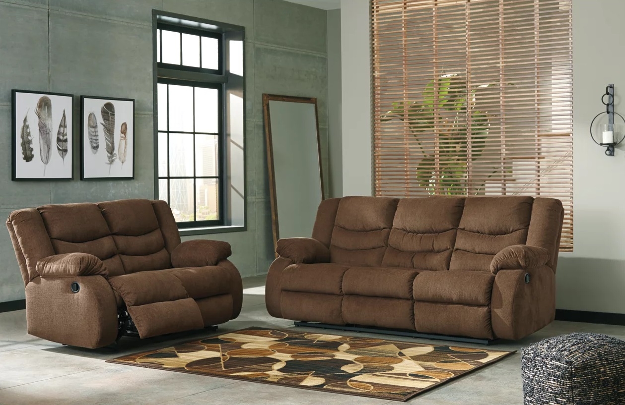 Ashley Tulen Fabric Reclining Sofa and loveseat