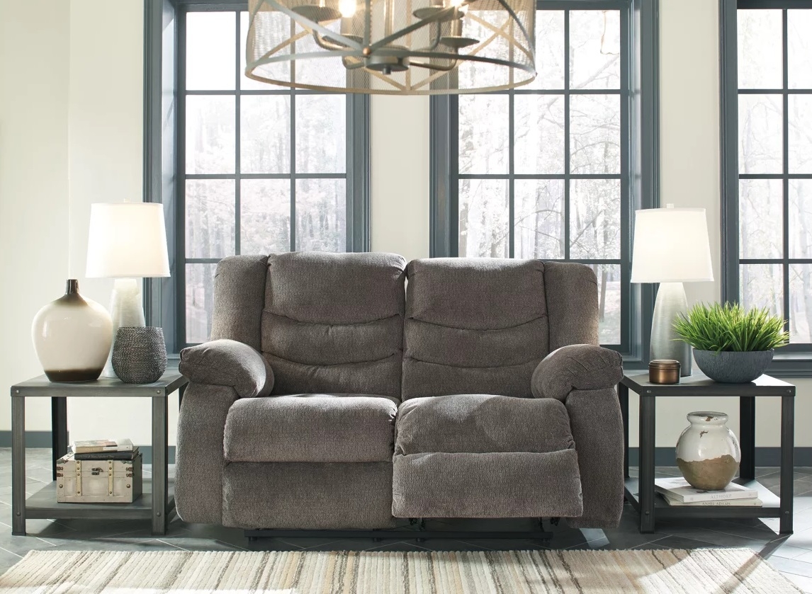 Ashley Tulen Reclining Loveseat - brown