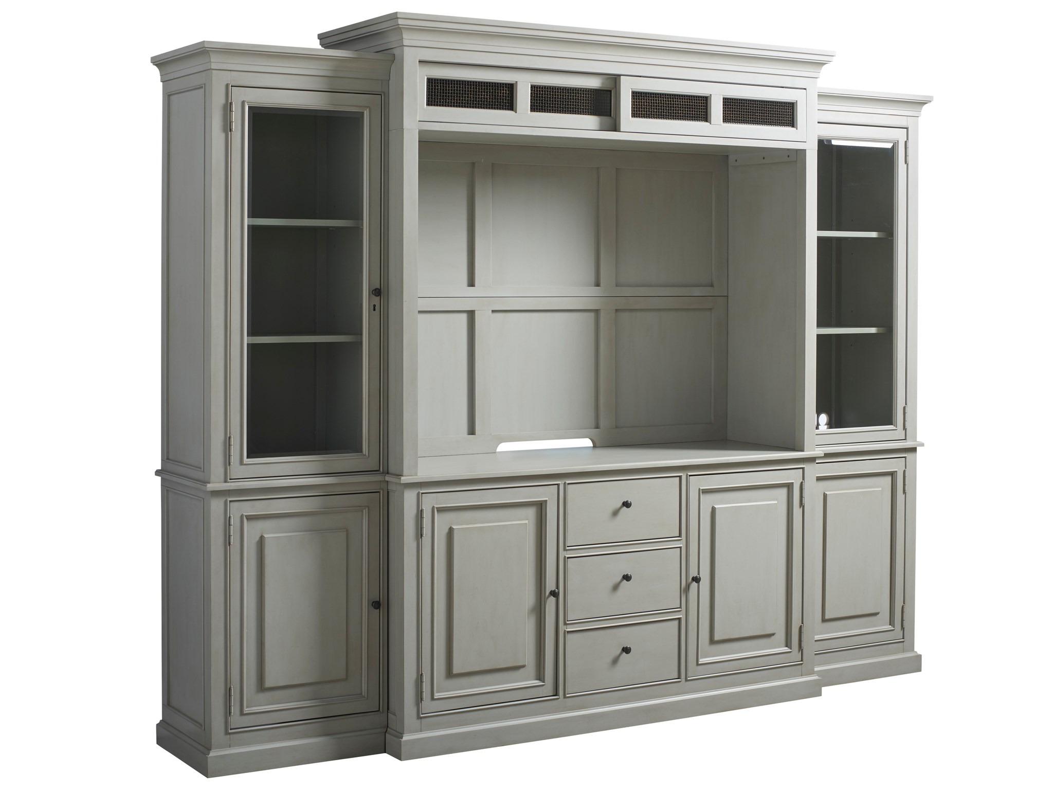 Summer Hill Wood/Glass TV Entertainment Center