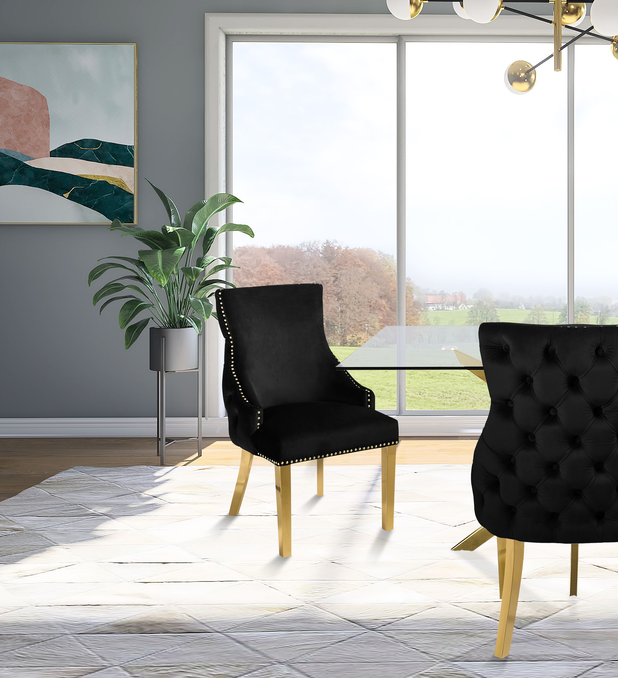 Tuft Velvet Dining Chair