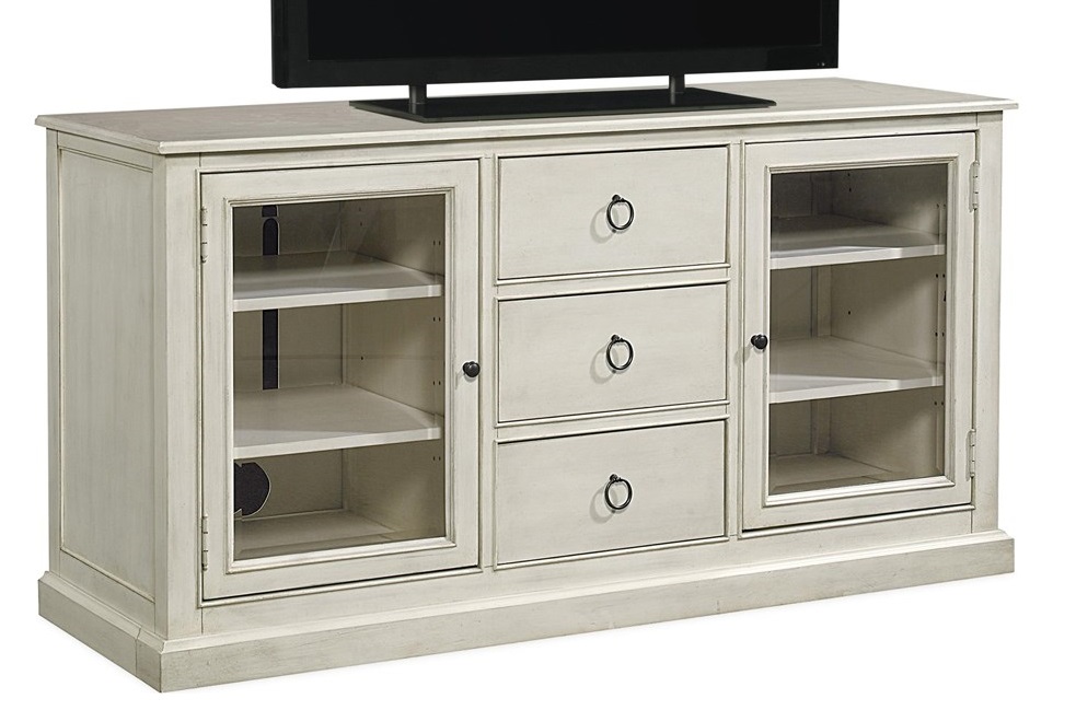 Summer Hill Wood TV Entertainment Console Stand w/2 Doors & 3 Drawers