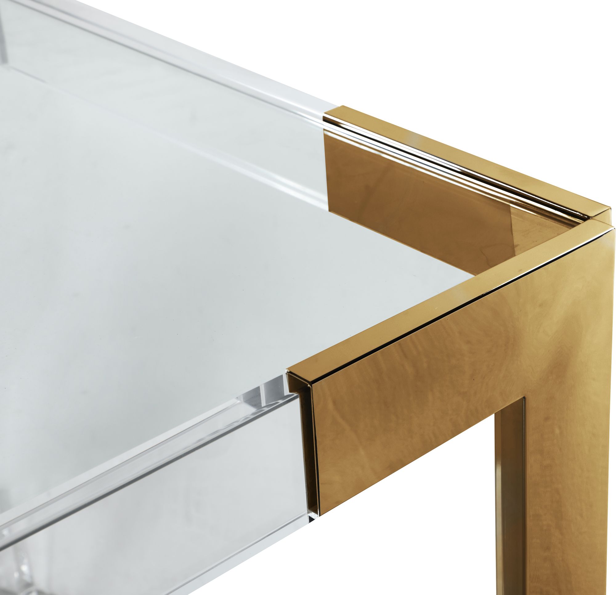 Casper 60" Rectangular Glass Dining Table with Acrylic & Stainless Steel Base