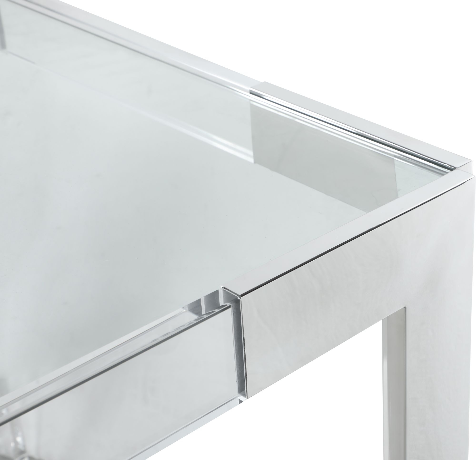 Casper 60" Rectangular Glass Dining Table with Acrylic & Stainless Steel Base