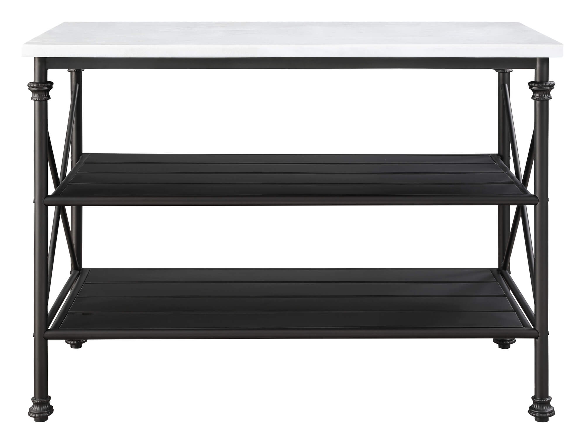 Brahm Wood/Metal/Artificial Stone Kitchen Island